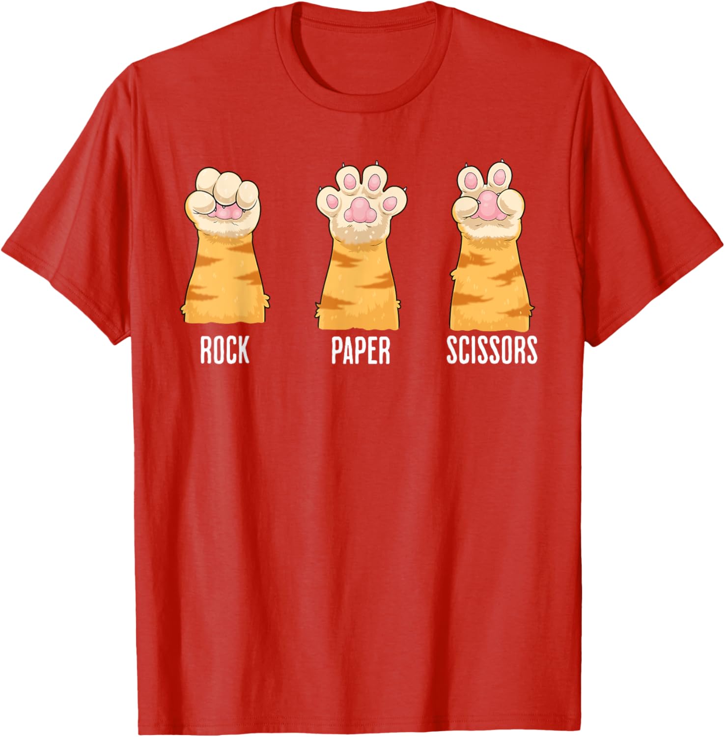 Funny Cat Paws Rock Paper Scissors T-Shirt for Kids and Adults - 12