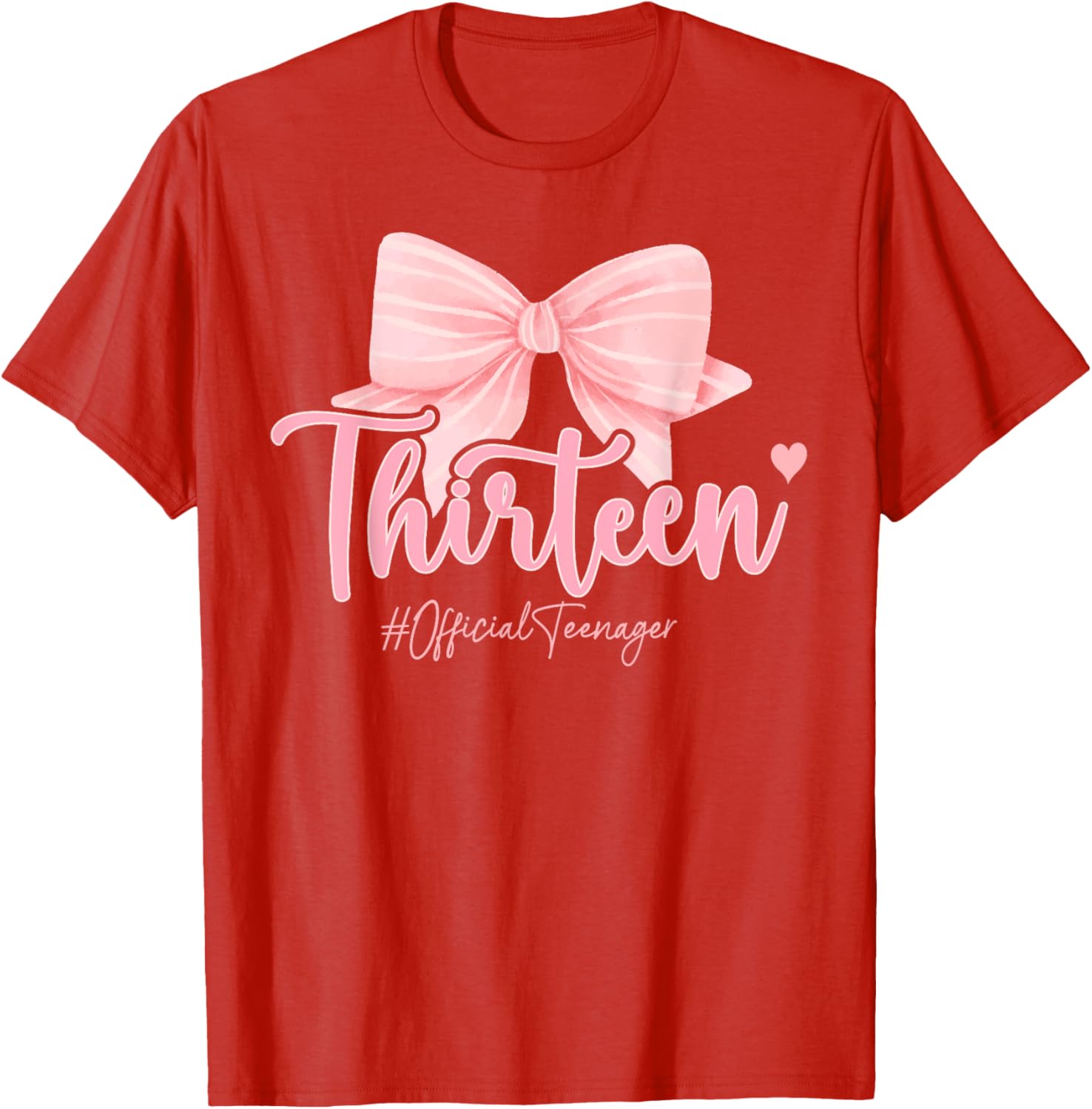 Cute Pink 13th Birthday Coquette Bow T-Shirt for Girls Celebrating 13 - 6