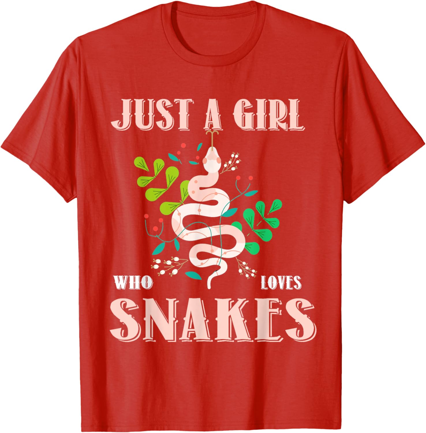 Cute Just a Girl Who Loves Snakes T-Shirt for Reptile Lovers - 1
