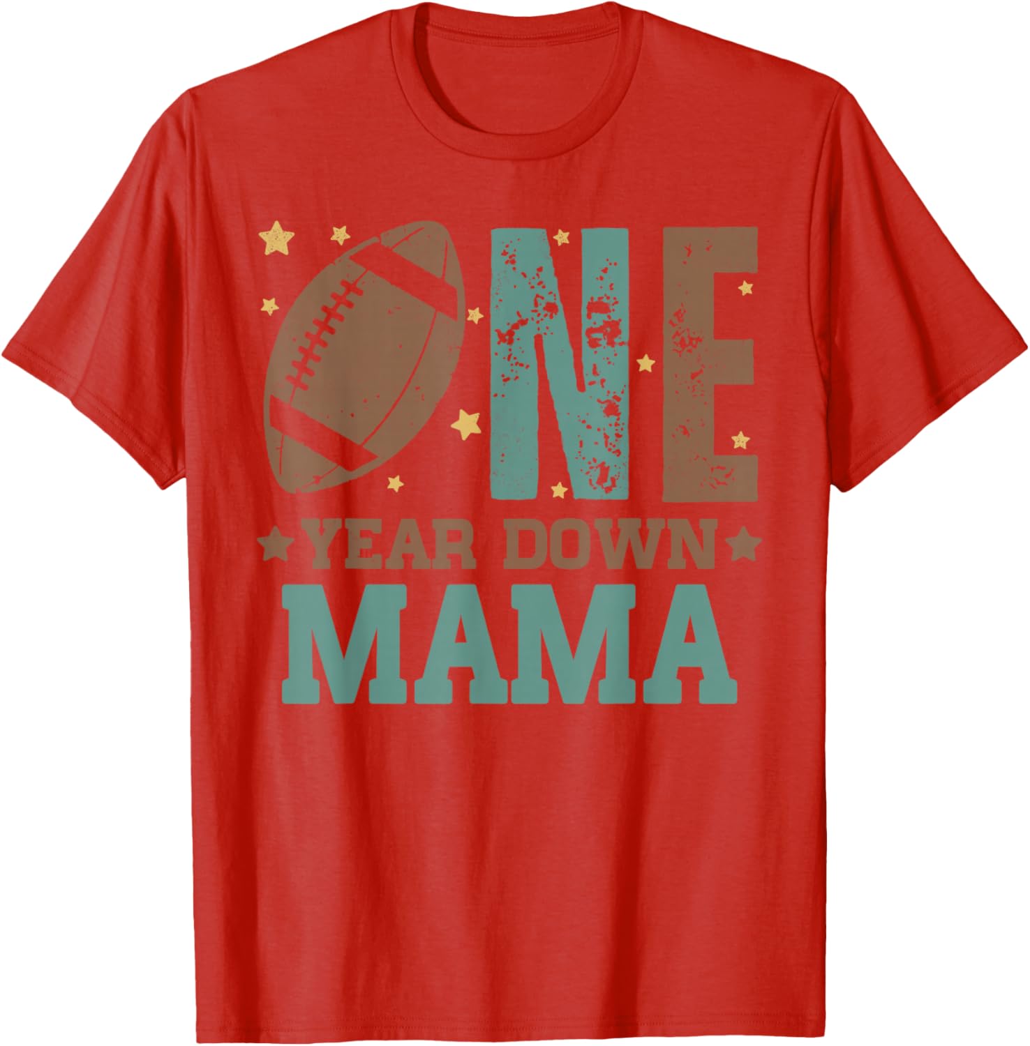 Cute Mama of 1 Year Old Football Birthday Party T-Shirt for Moms - 23