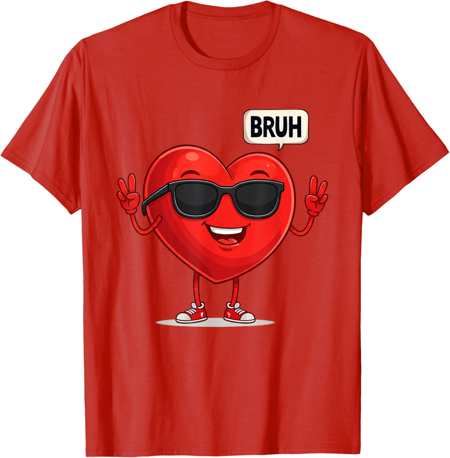 BRUH Valentine's Day Heart Humor Meme Graphic T-Shirt for Men and Women - 12