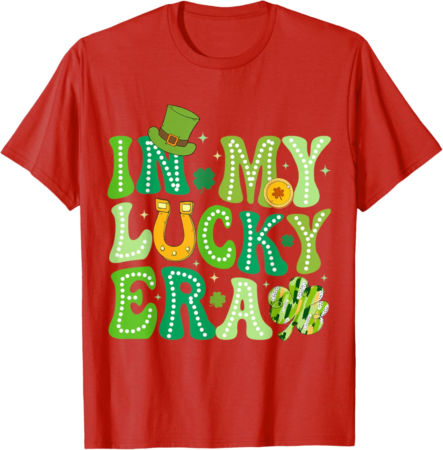 Groovy St Patricks Day Shamrock Lucky Charm T-Shirt for Fun Celebrations - 14