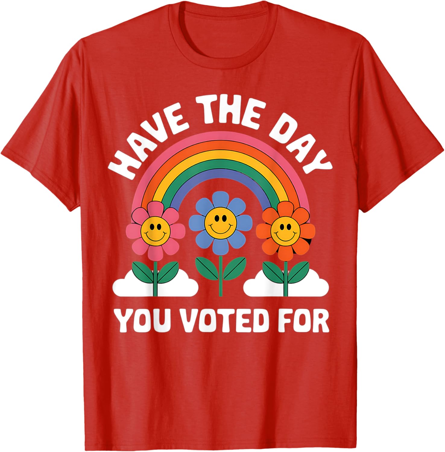 Funny Groovy Rainbow Flower T-Shirt for Your Voting Day Celebration - 5