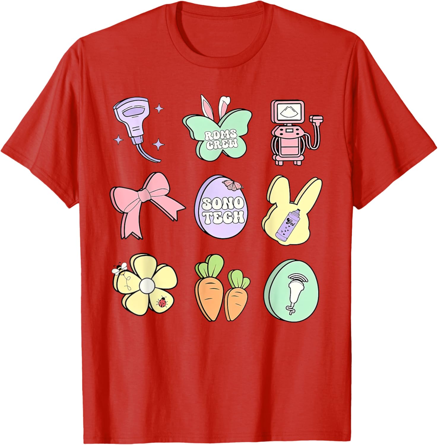 Coquette Bow Sono Tech Sonographer Easter T-Shirt for Ultrasound Lovers - 13