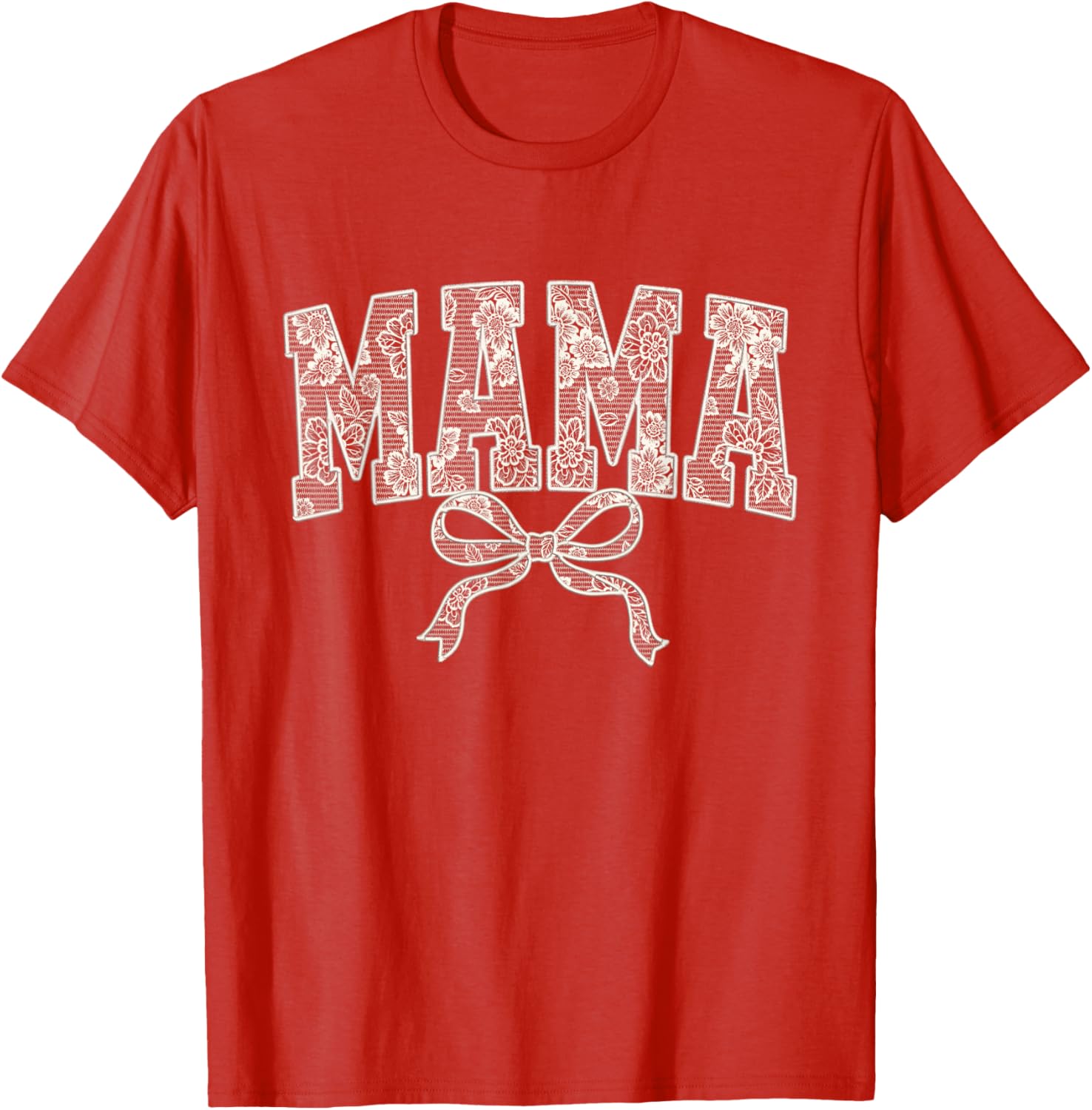 Cute Mama Lace Print Embroidery T-Shirt for Moms 2025 Fashion Women - 15