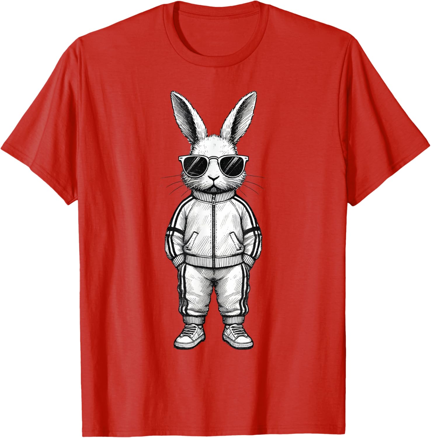 Cool Bunny Face with Sunglasses Easter T-Shirt for Boys and Kids - 22
