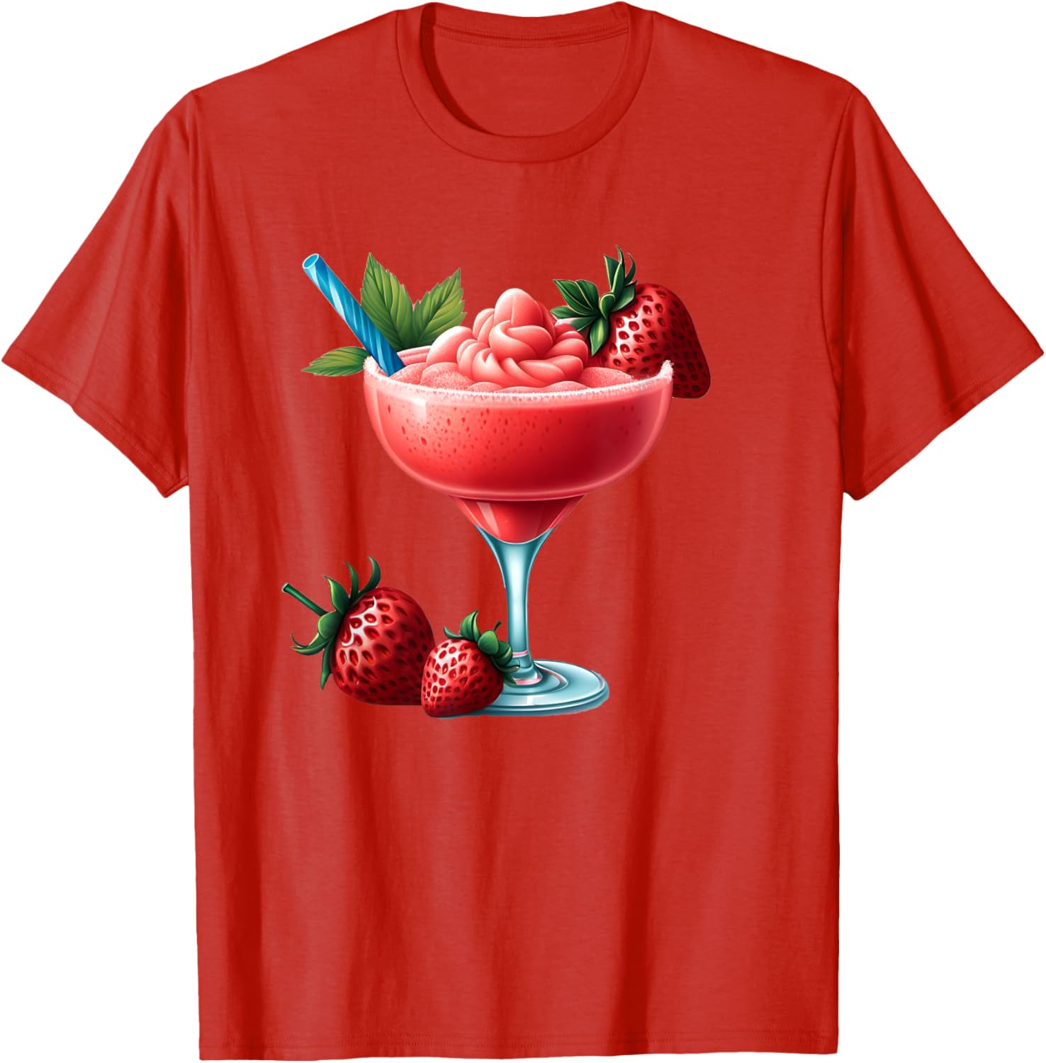 Frozen Strawberry Daiquiri T-Shirt for Fun Summer Vibes and Relaxation - 14