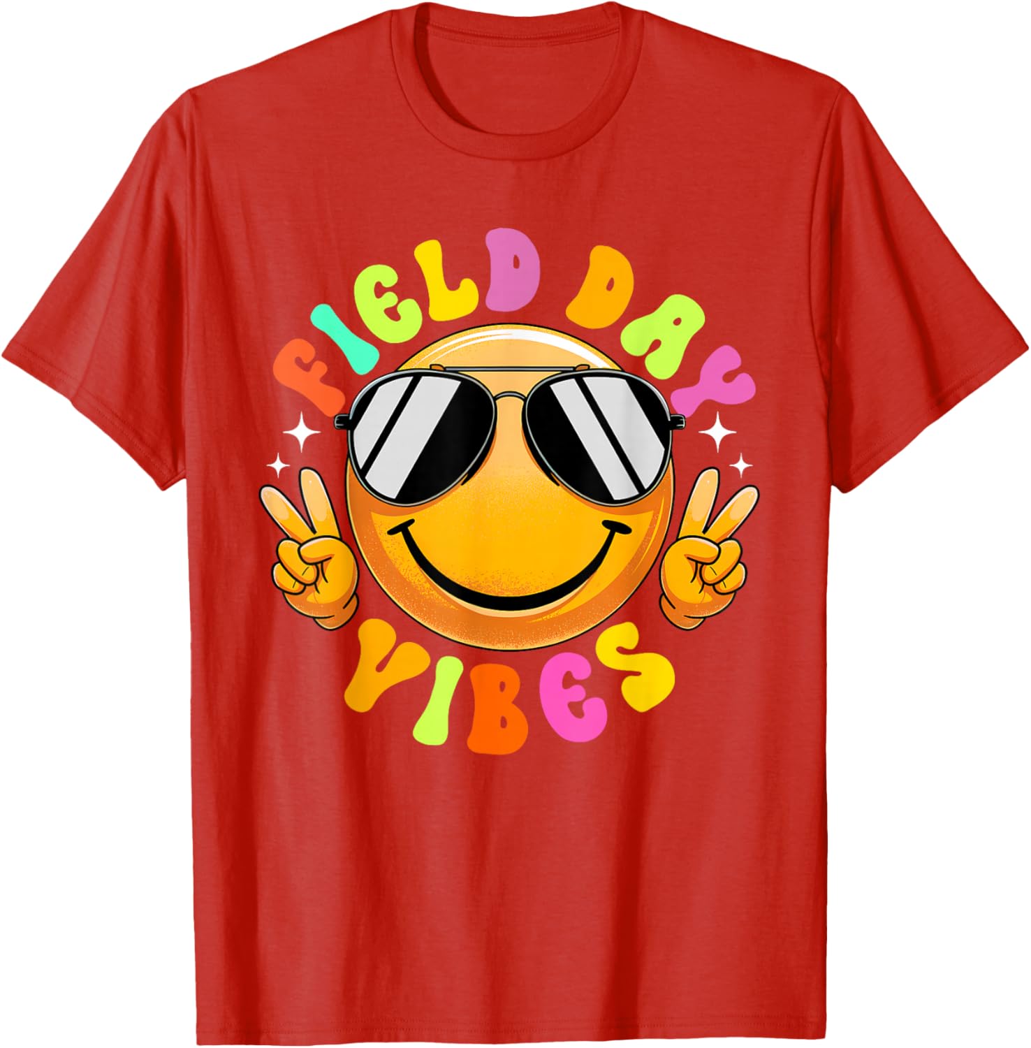 Field Day Vibes Summer Smile Peace Teacher Kids T-Shirt for Fun Times - 3