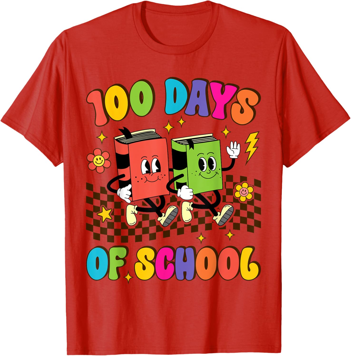 Groovy 100 Days of School T-Shirt for Kids and Teachers Fun Shirt - 6