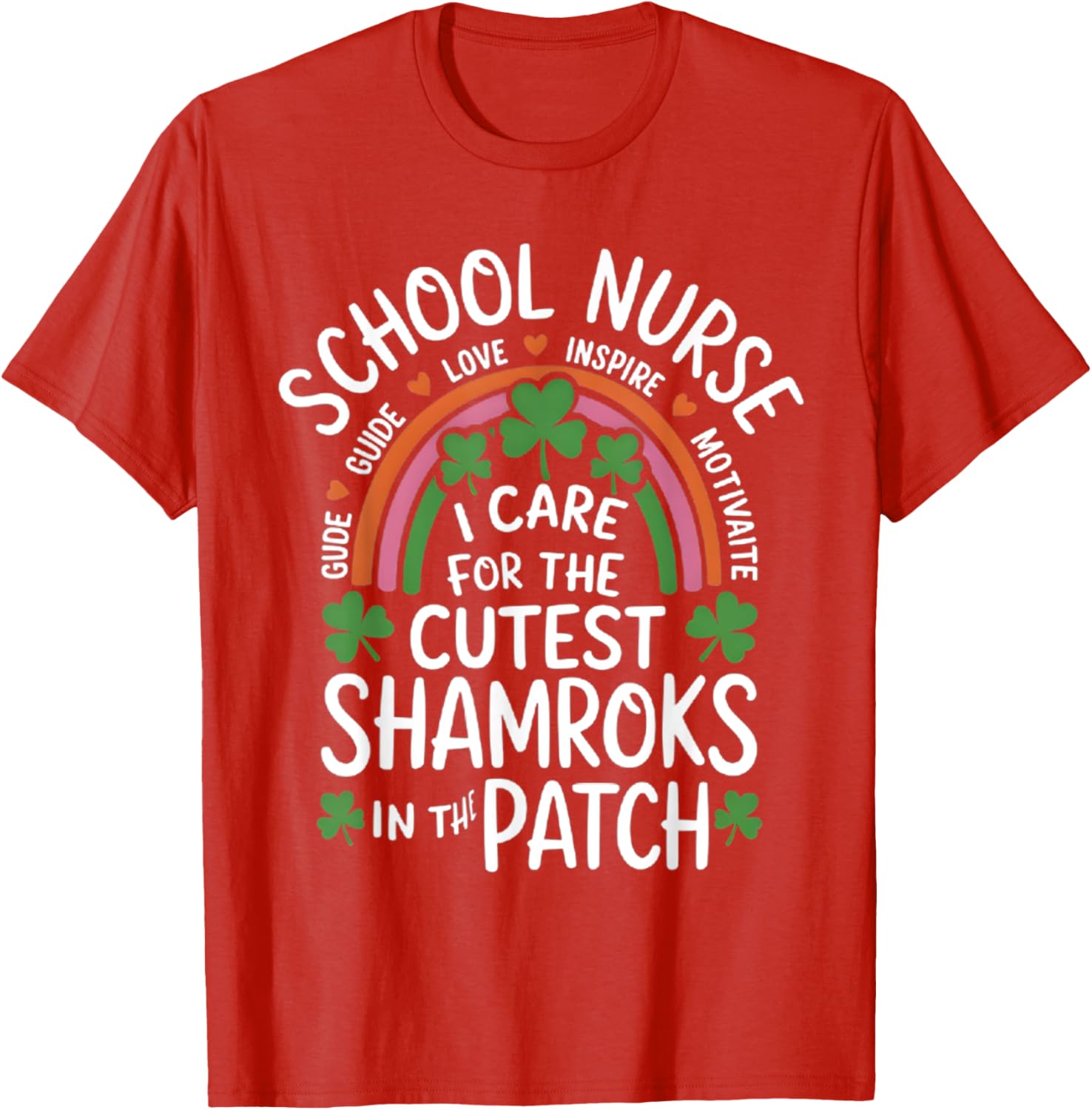Cute St Patricks Day School Nurse T-Shirt I Care For Shamrocks - 17