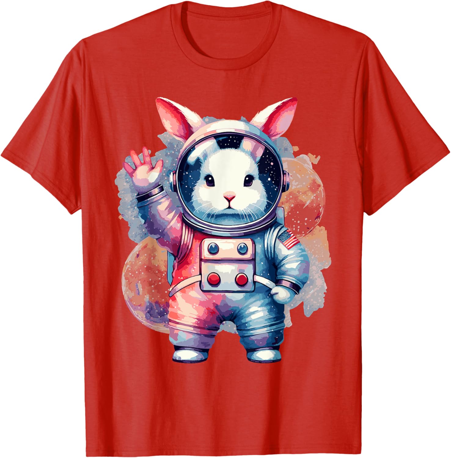 Funny Bunny Rabbit Astronaut Costume Easter T-Shirt for Kids - 7