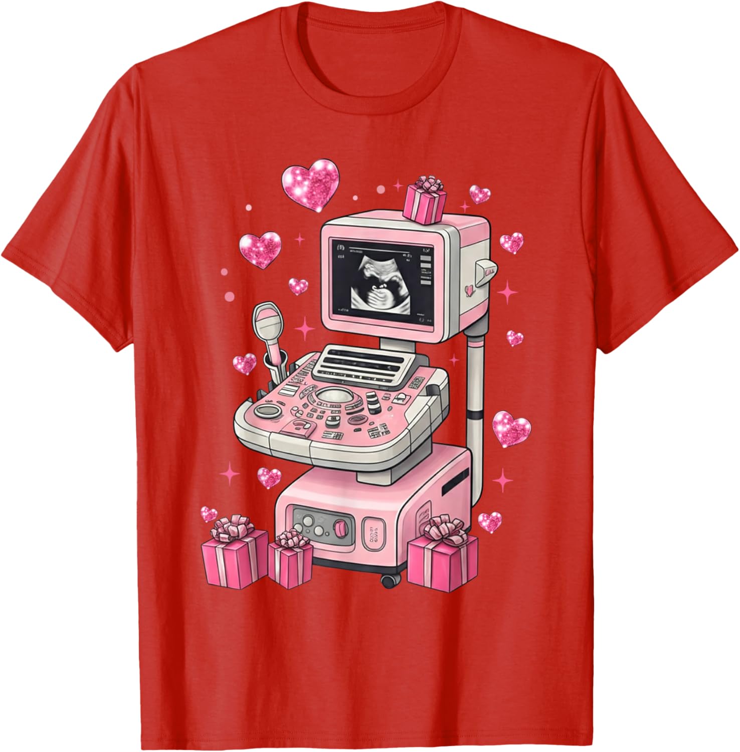 Coquette Bow Sonographer Valentine T-Shirt for Ultrasound Techs - 3