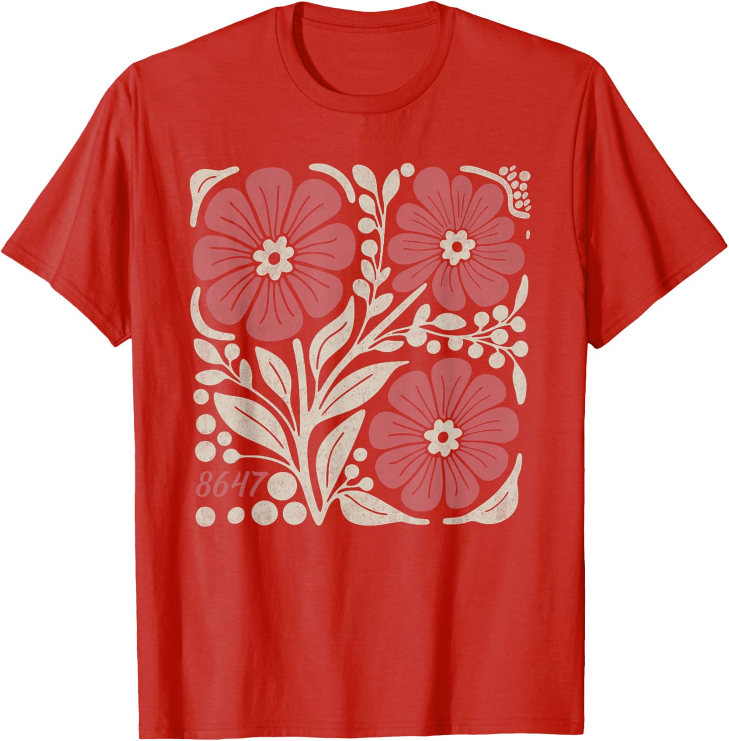 Floral Boho Anti Trump 86 47 T-Shirt for Stylish Casual Wear - 24