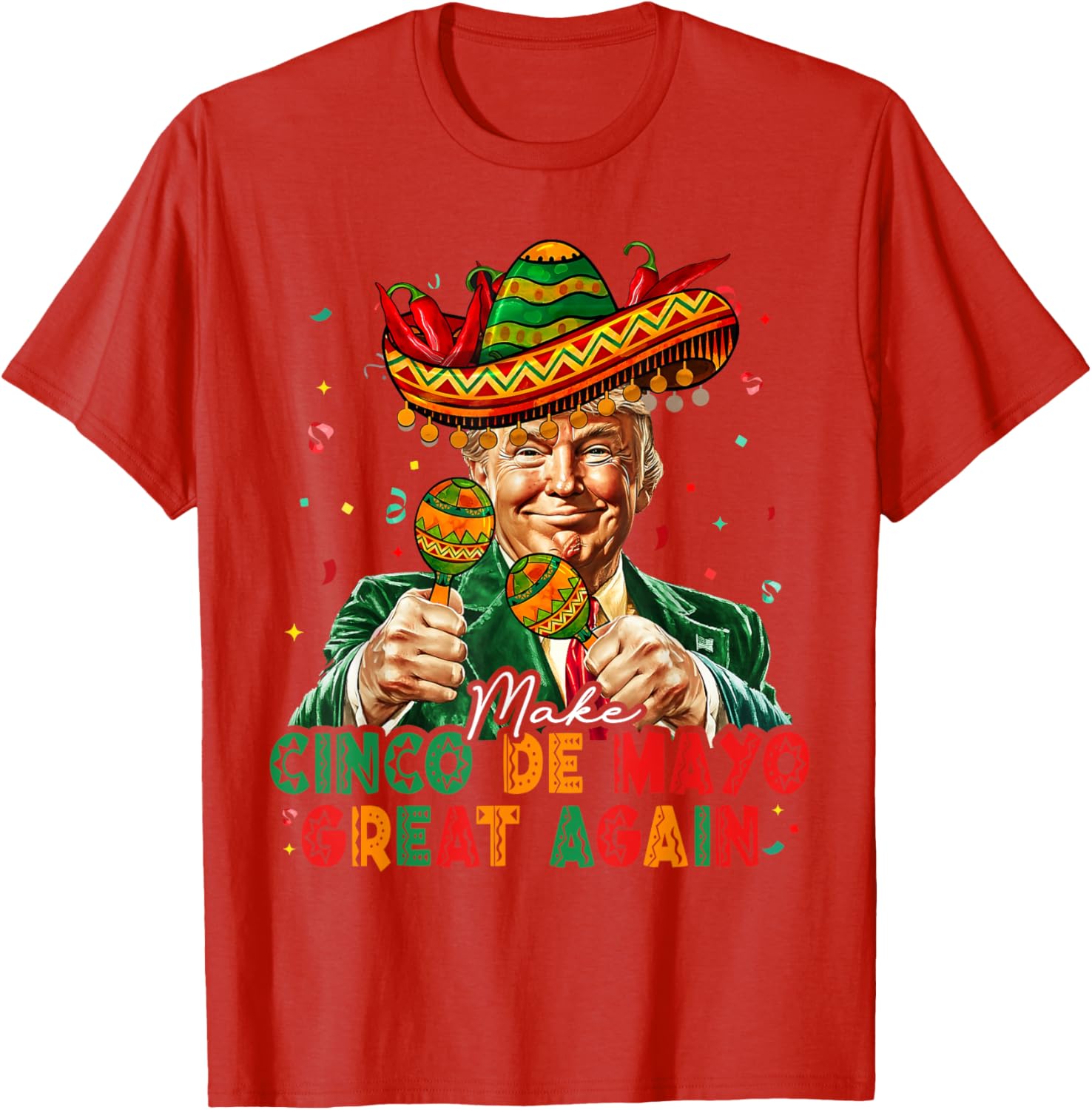 Funny Cinco De Mayo Trump Sombrero T-Shirt for Festive Celebrations - 14