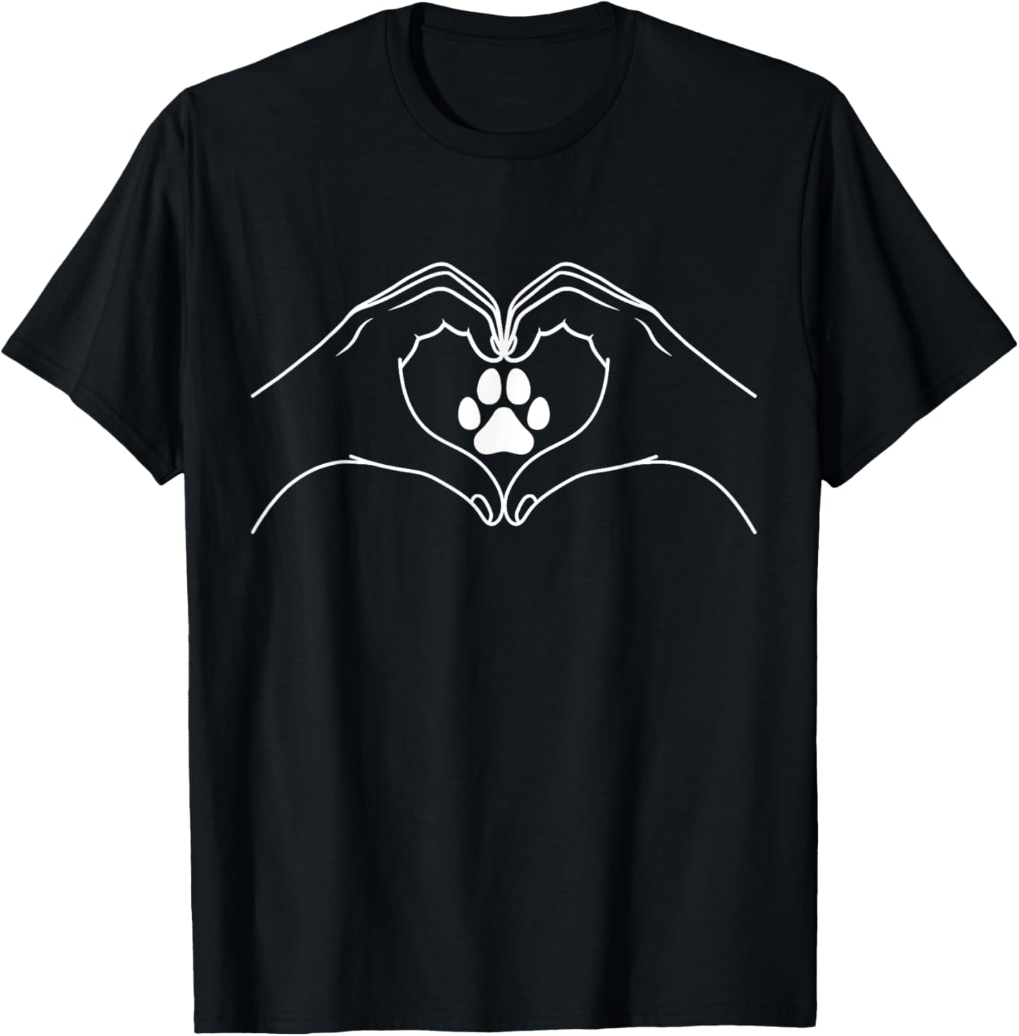 Cute Cat Dog Paw Print Heart T-Shirt for Pet Lovers and Friends - 25