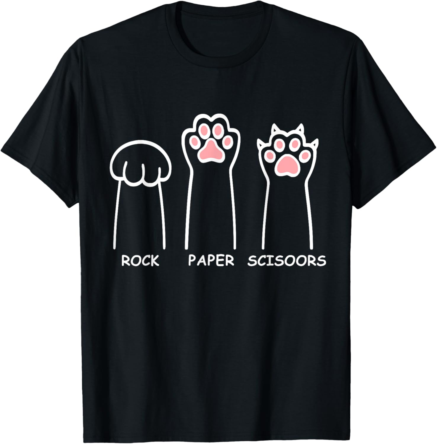 Funny Cat Paws Rock Paper Scissors T-Shirt for Men and Women - 12