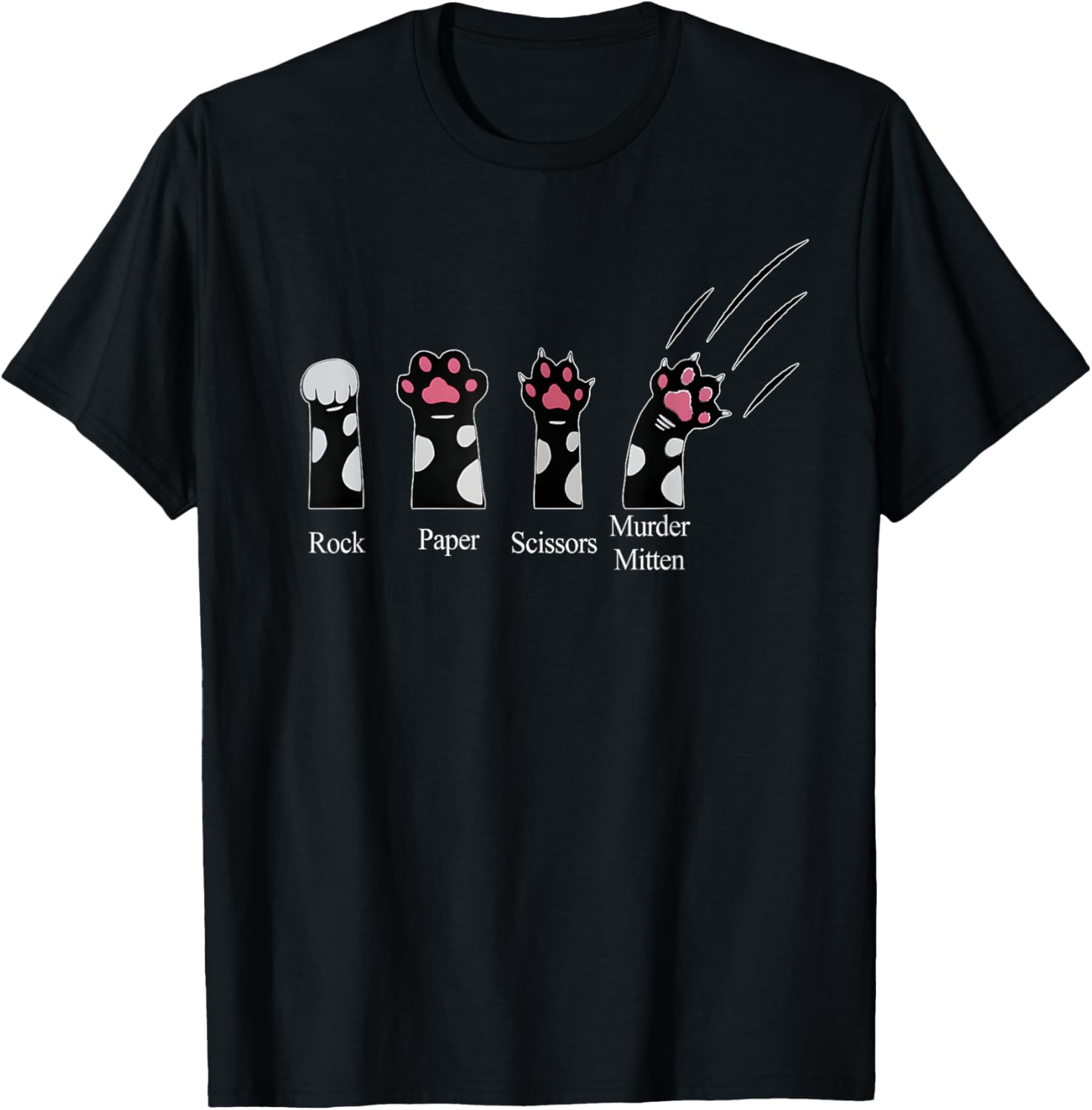 Cute Cats Rock Paper Scissors Murder Mittens Funny T-Shirt for Cat Lovers - 27