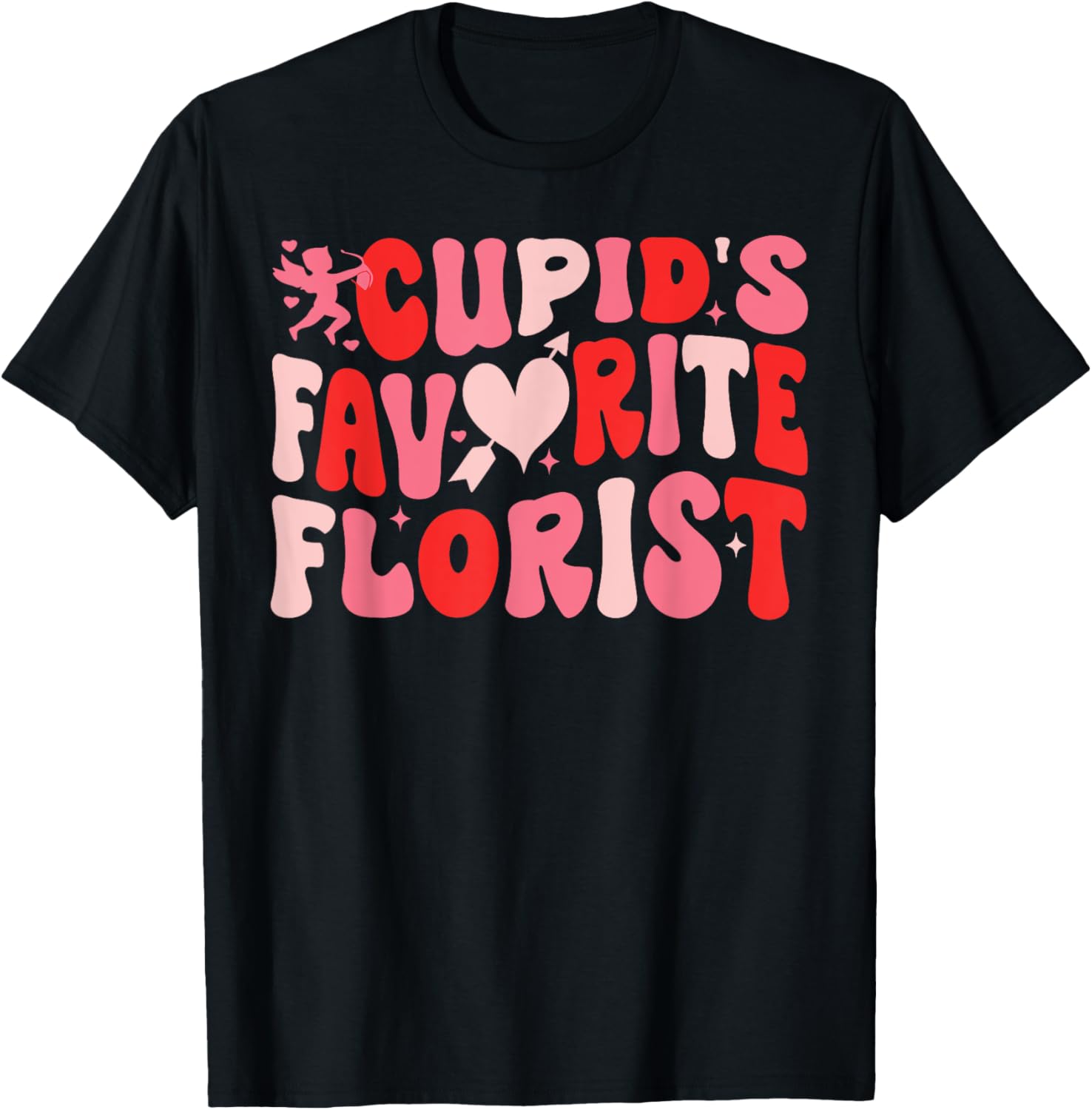 Cupid's Favorite Florist Retro Valentine's Day T-Shirt for Lovebirds - 11