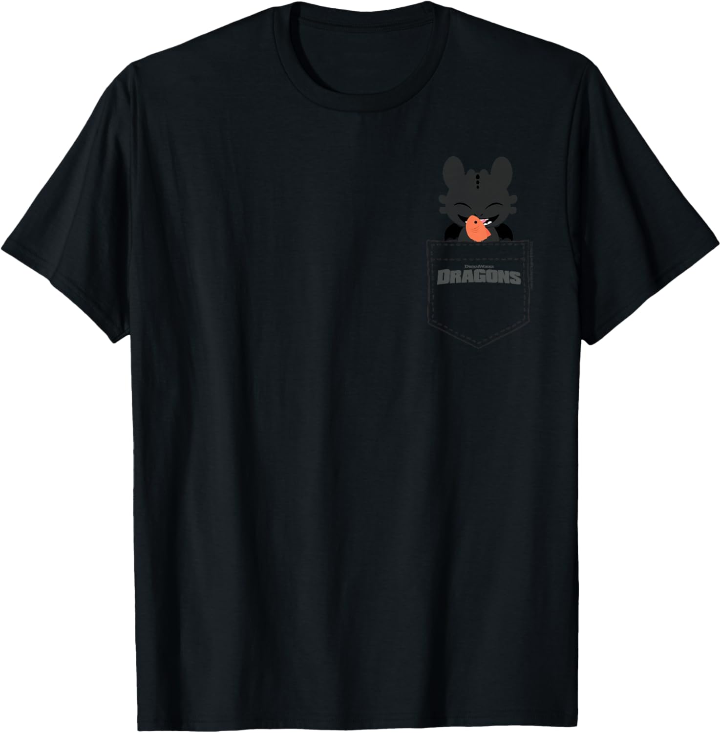DreamWorks Dragons Toothless Faux Pocket T-Shirt for Fans and Adventures - 1