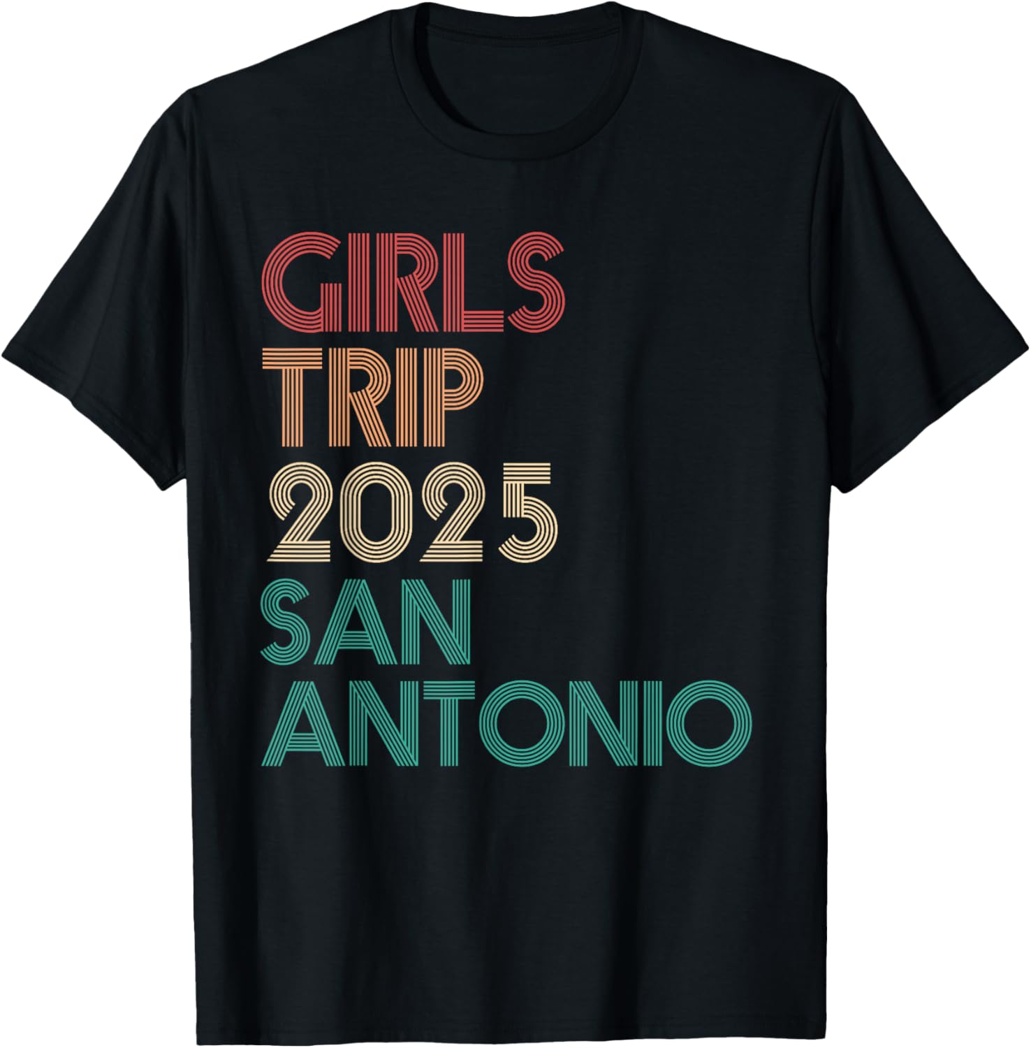 Girls Trip San Antonio Texas 2025 Retro Summer Vacation T-Shirt - 2