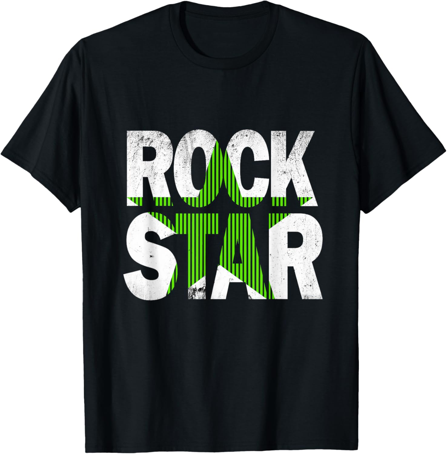 Green Rock Star Distressed Graphic T-Shirt for Trendy Casual Wear - 6