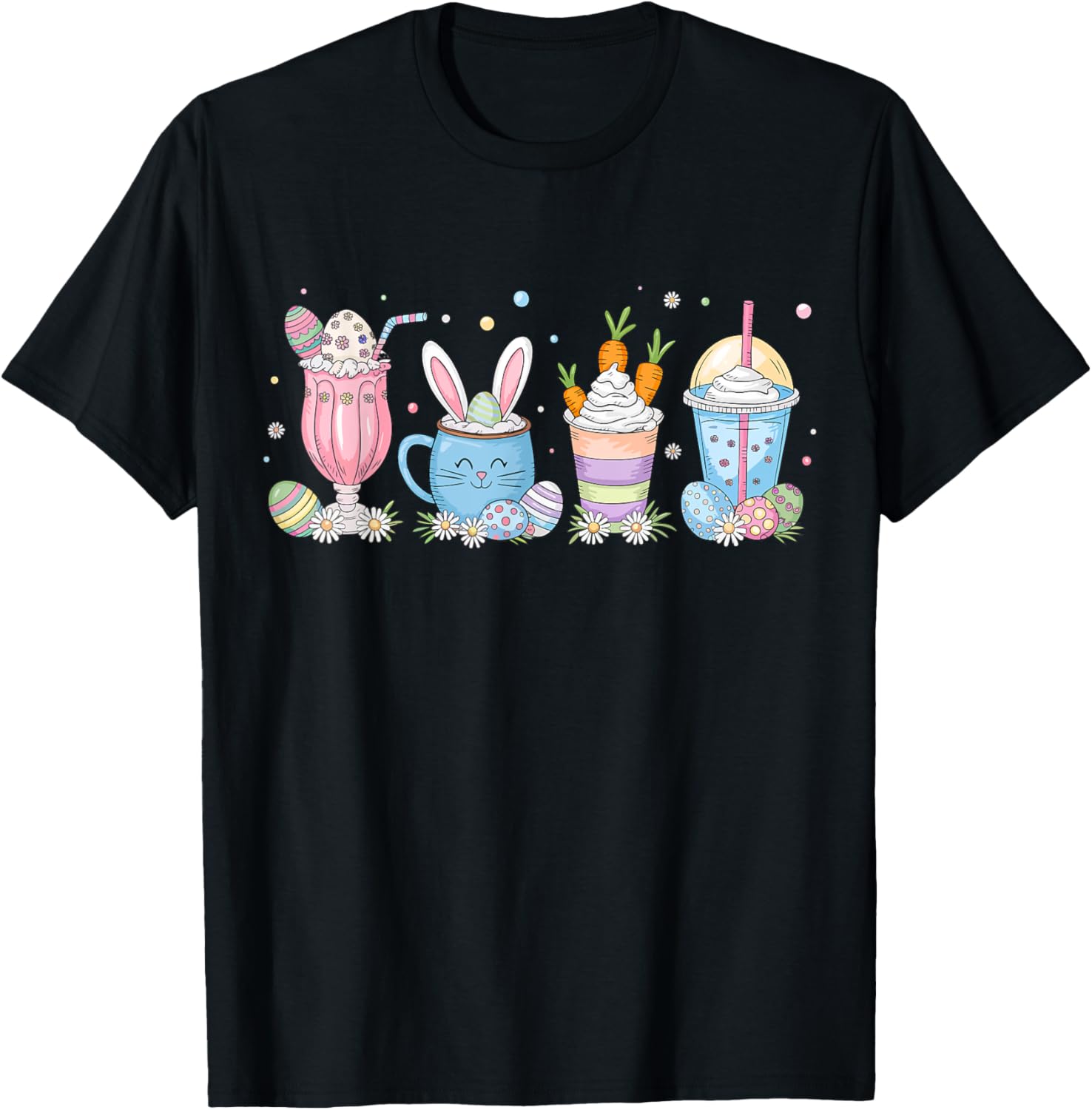 Coffee Lover T-Shirt for Women | Cute Latte Iced Cream Design for Easter - 6