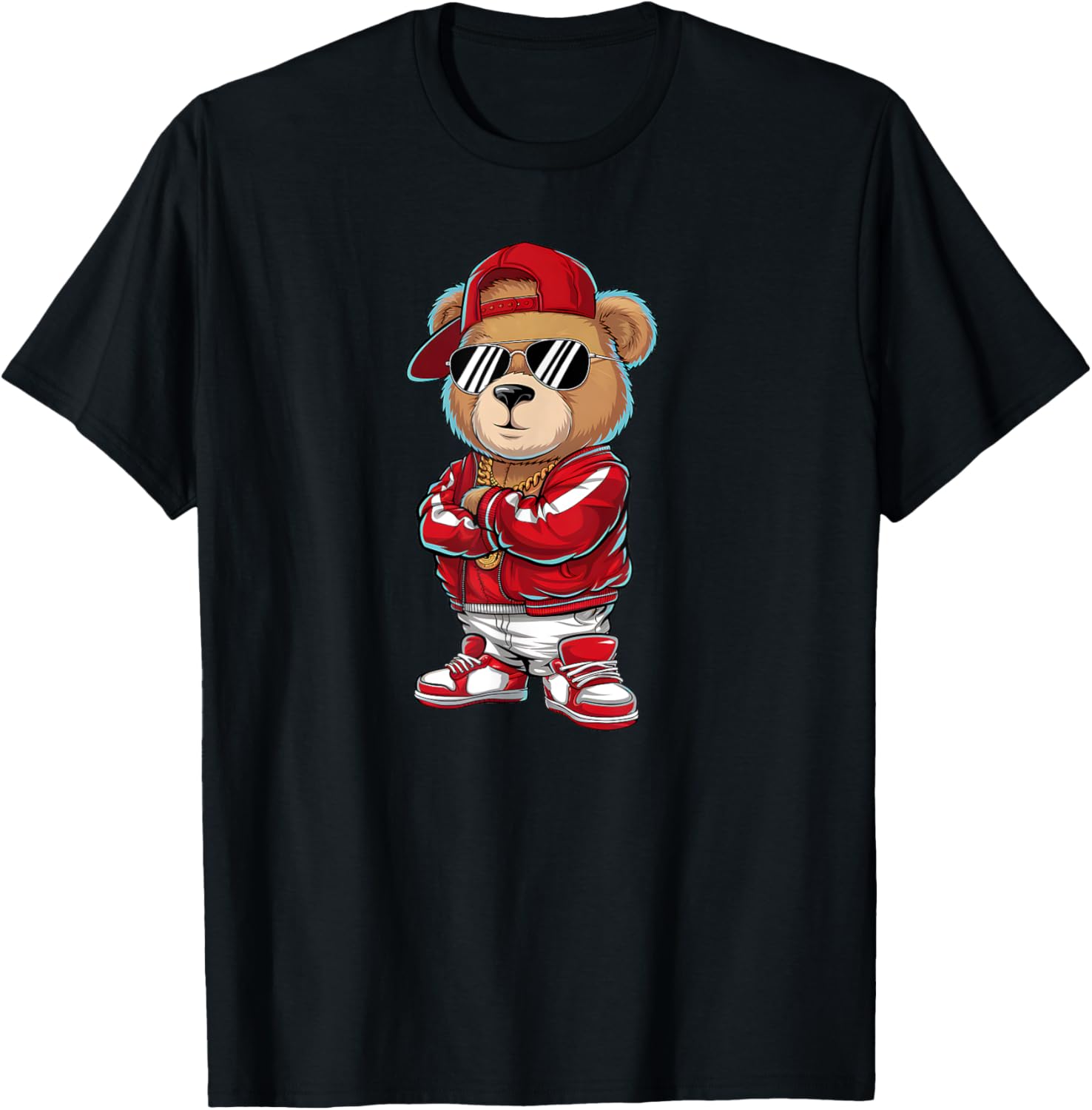 Funny Hip Hop Teddy Bear 90s Graffiti Art T-Shirt for Rap Lovers - 15
