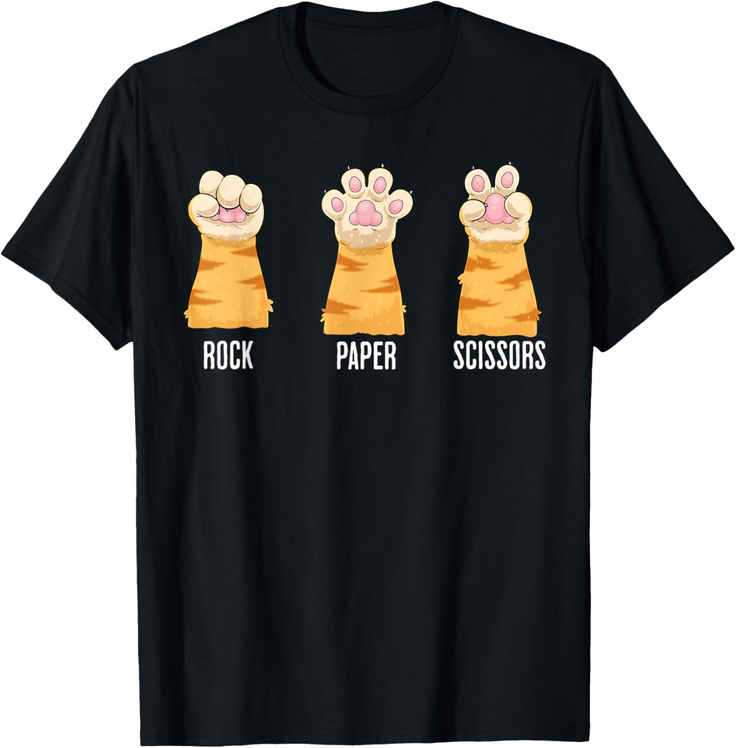 Funny Cat Paws Rock Paper Scissors T-Shirt for Kids and Adults - 26