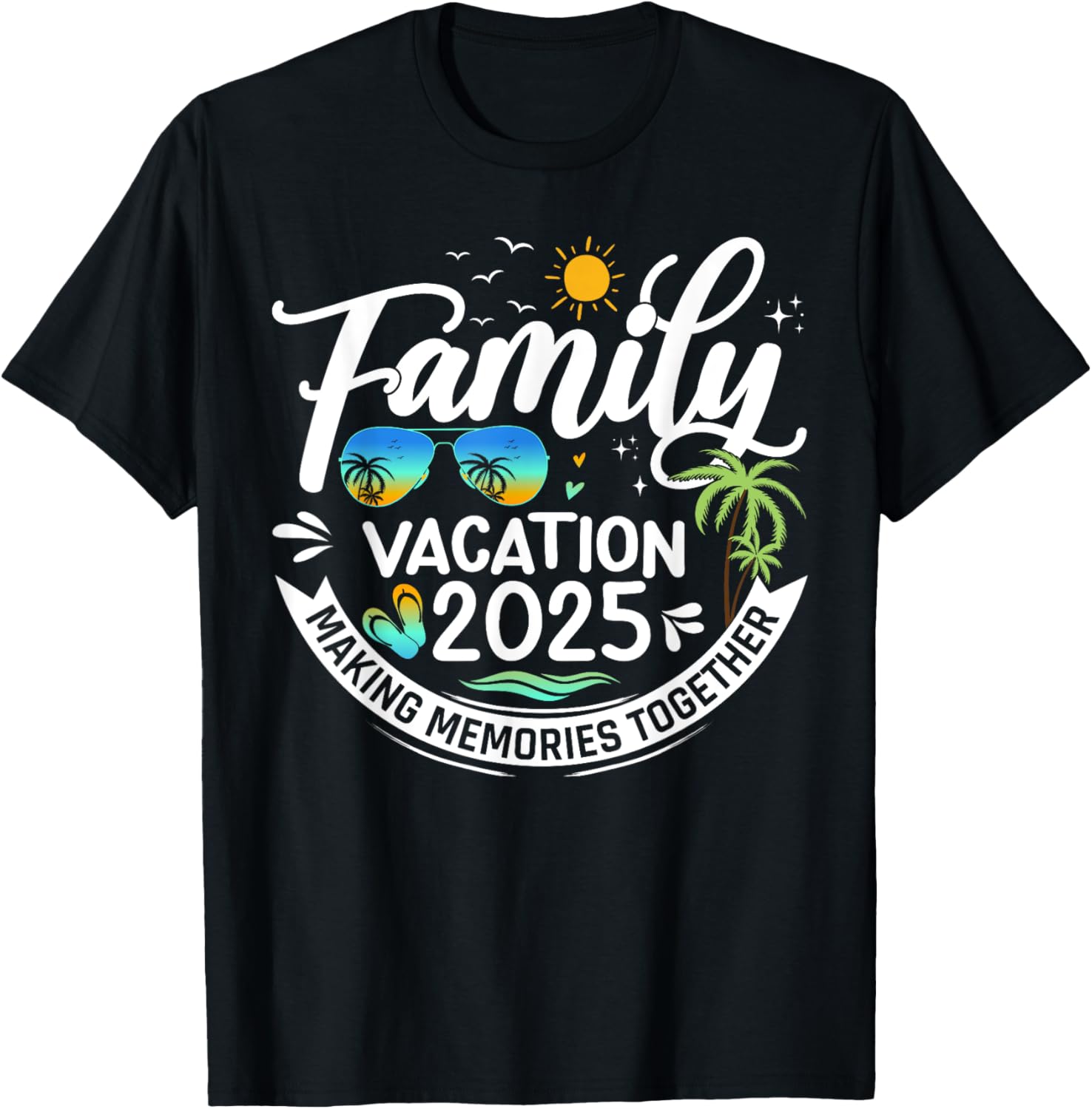 Family Vacation 2025 Beach Matching T-Shirt for Summer Fun - 1