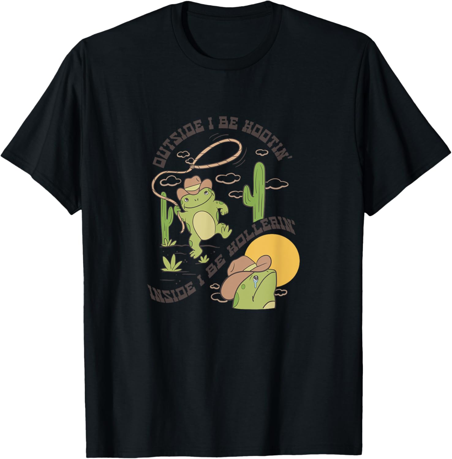 Cowboy Frog Hootin and Hollerin T-Shirt Fun Graphic Tee for All Occasions - 5