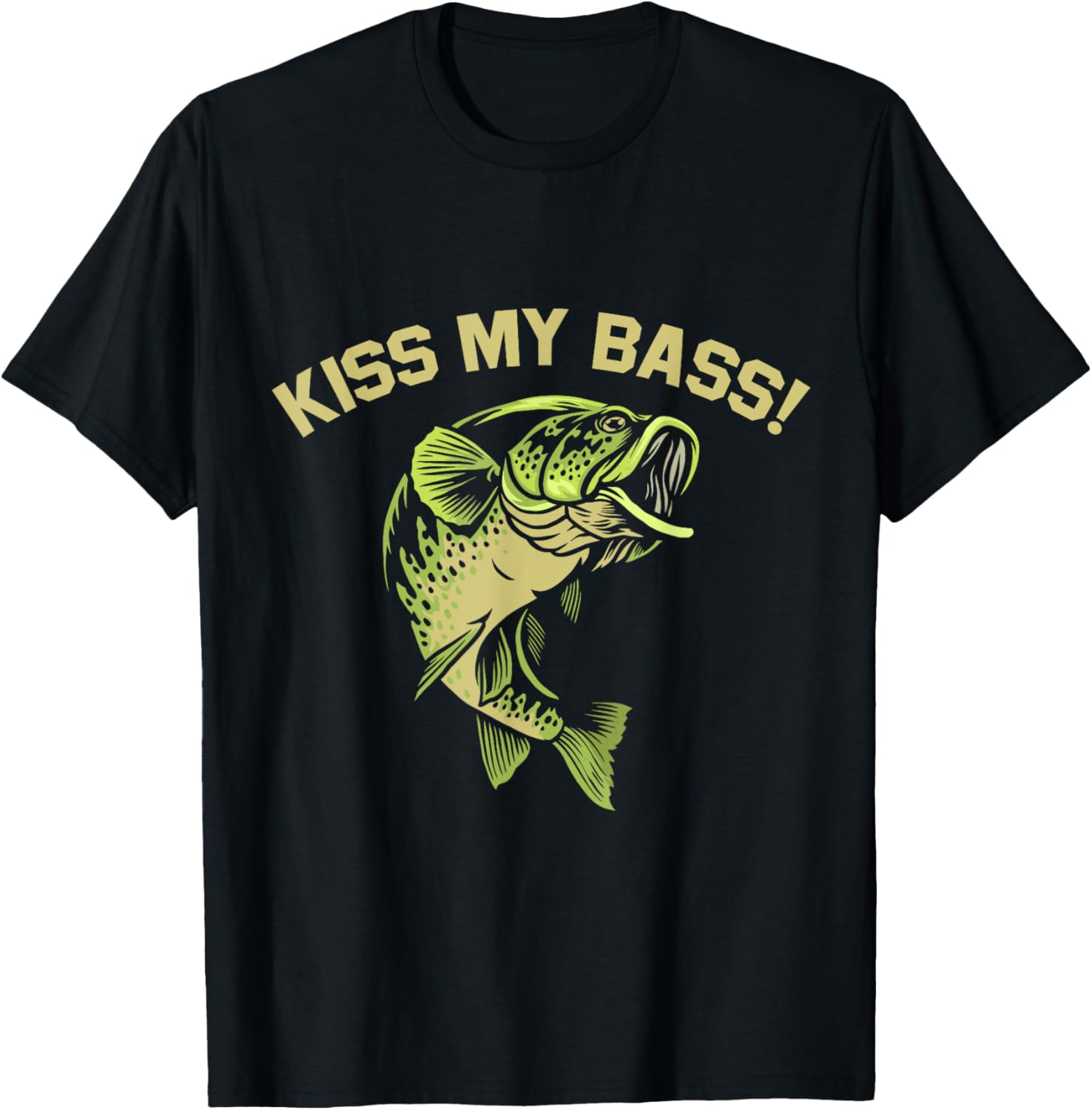 Funny Bass Fishing Lover T-Shirt - Kiss My Fish Fisherman Gift - 13