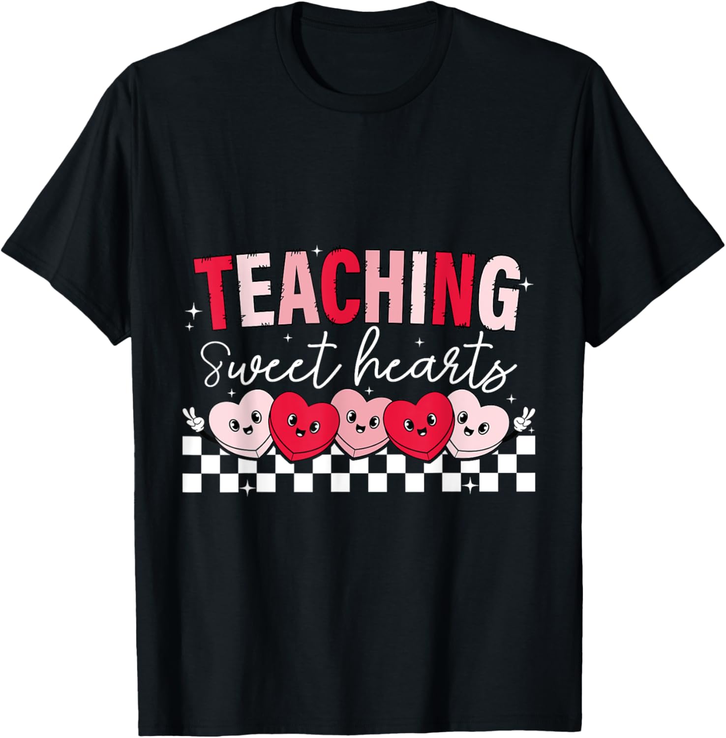 Cute Candy Heart Teacher Valentine's Day T-Shirt for Sweethearts - 4