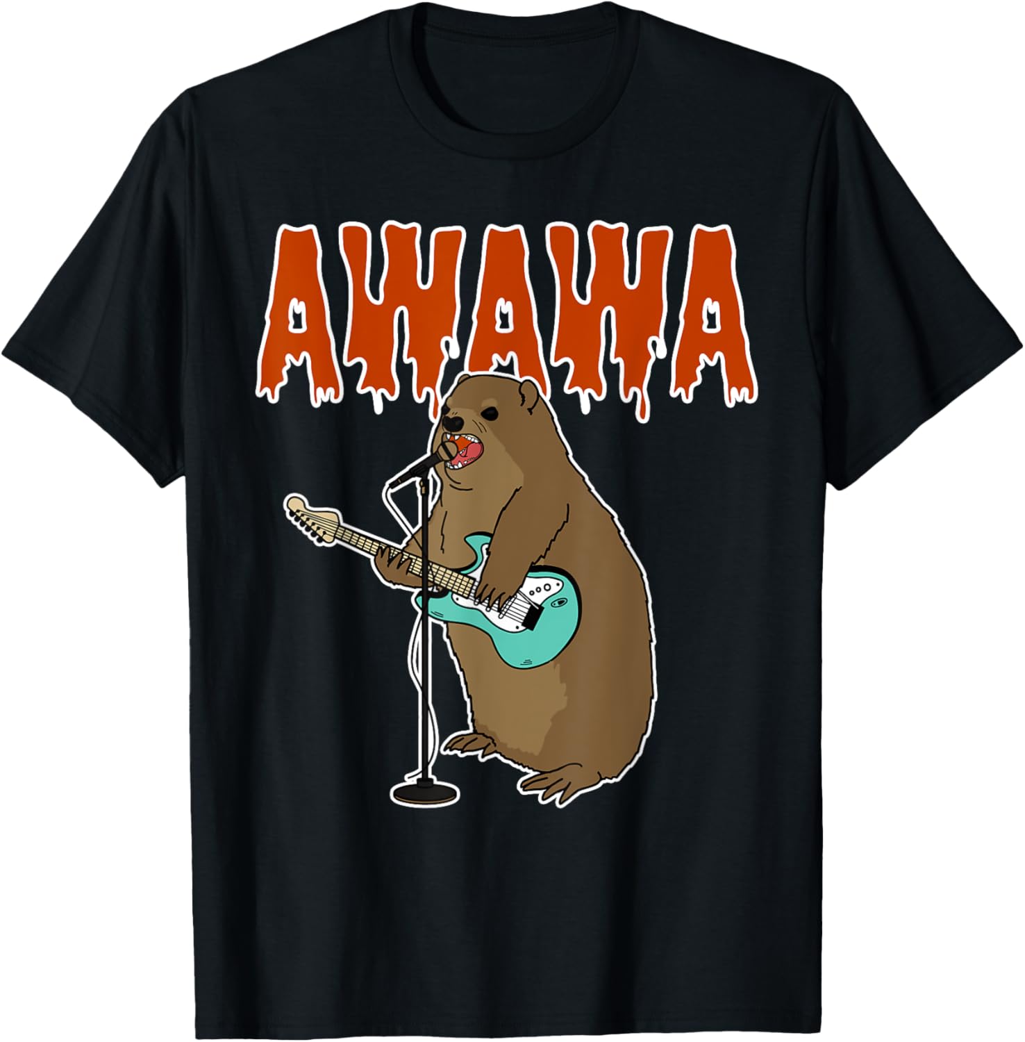 Cute Rock Hyrax Awawa T-Shirt for Hyrax Lovers and Meme Fans - 1