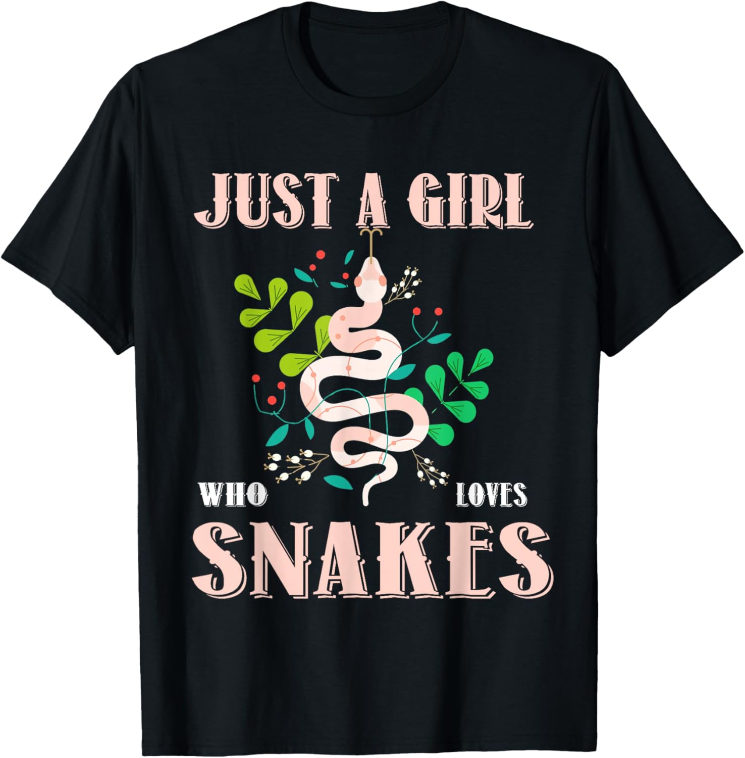 Cute Just a Girl Who Loves Snakes T-Shirt for Reptile Lovers - 11