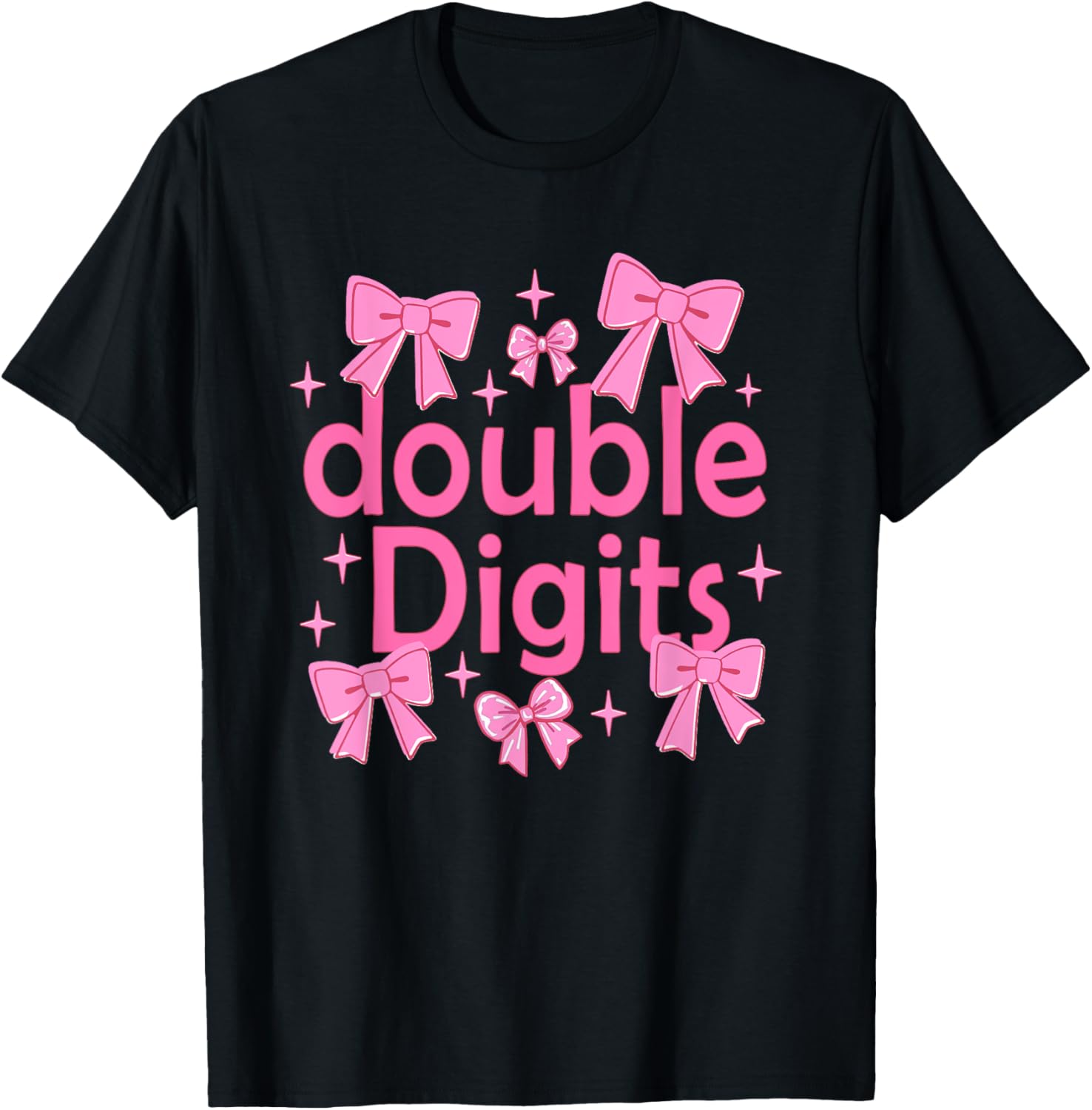 Cute Coquette Bow 10th Birthday T-Shirt for Girls - Perfect Gift for Kids - 1