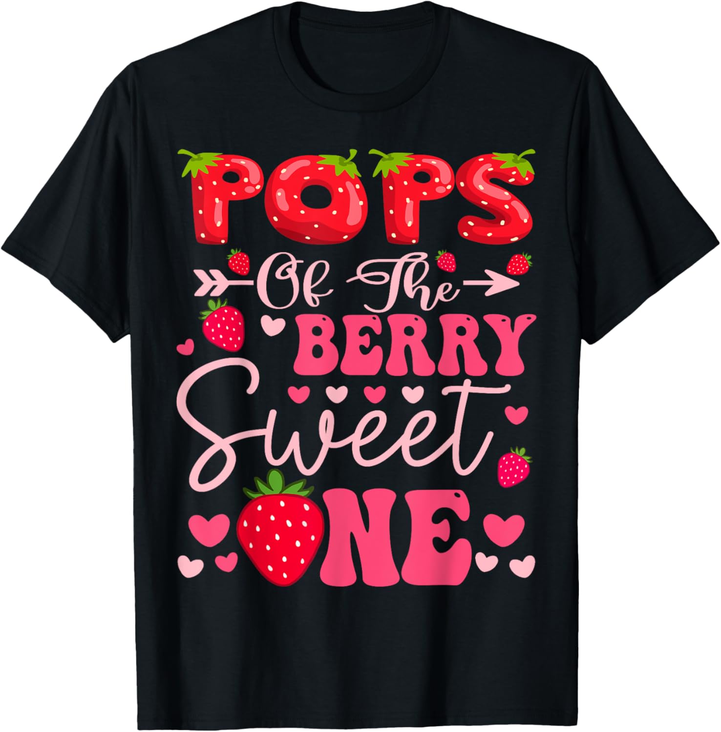 Cute Strawberry 1st Birthday Girl T-Shirt for Sweet Celebrations - 8