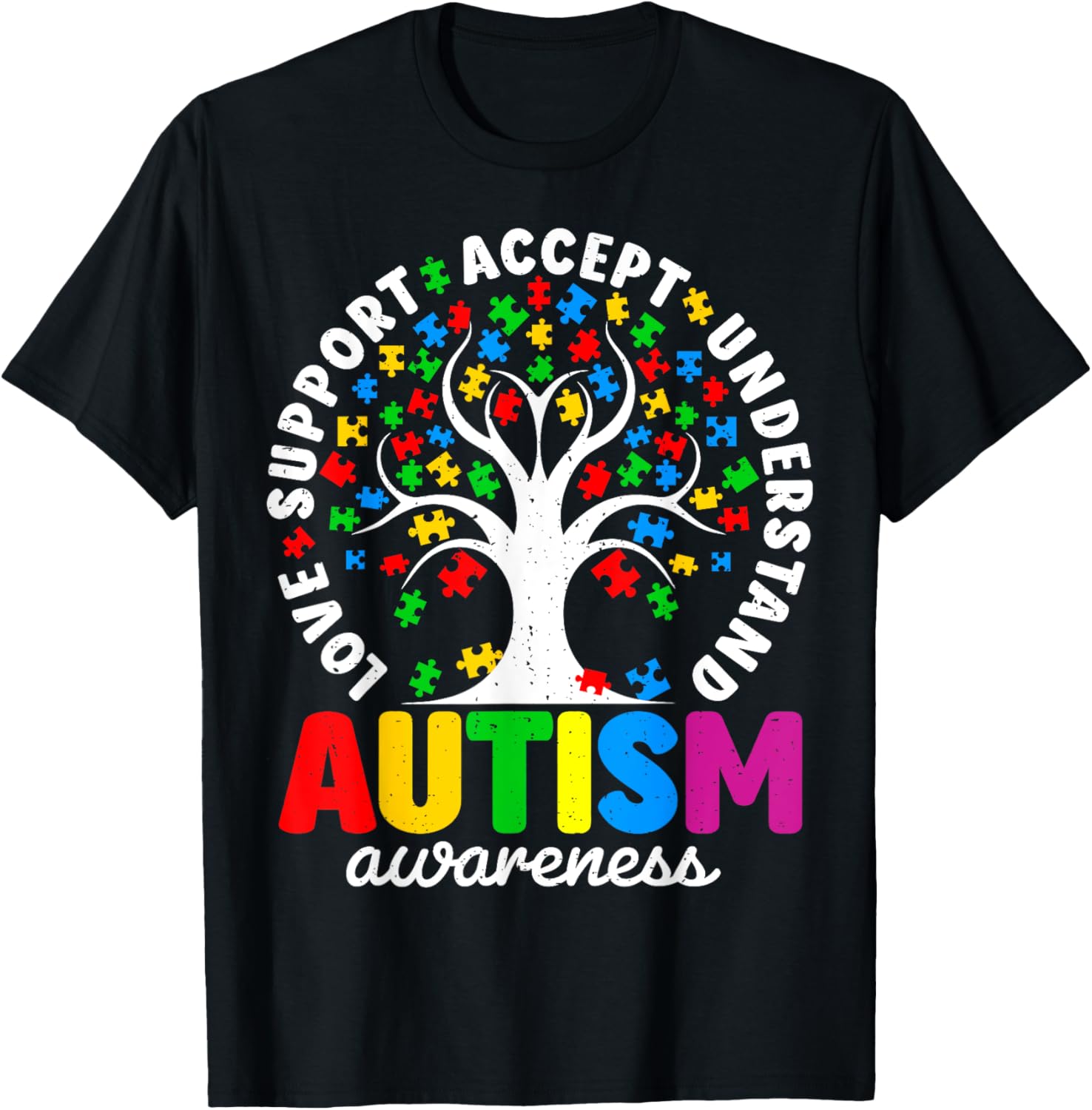 Funny Tree of Life Autism Awareness T-Shirt for Supporters - 3