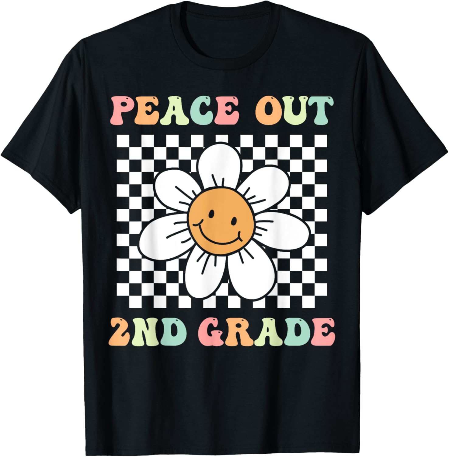 Cute Groovy Peace Out Second Grade Last Day T-Shirt for Kids - 6