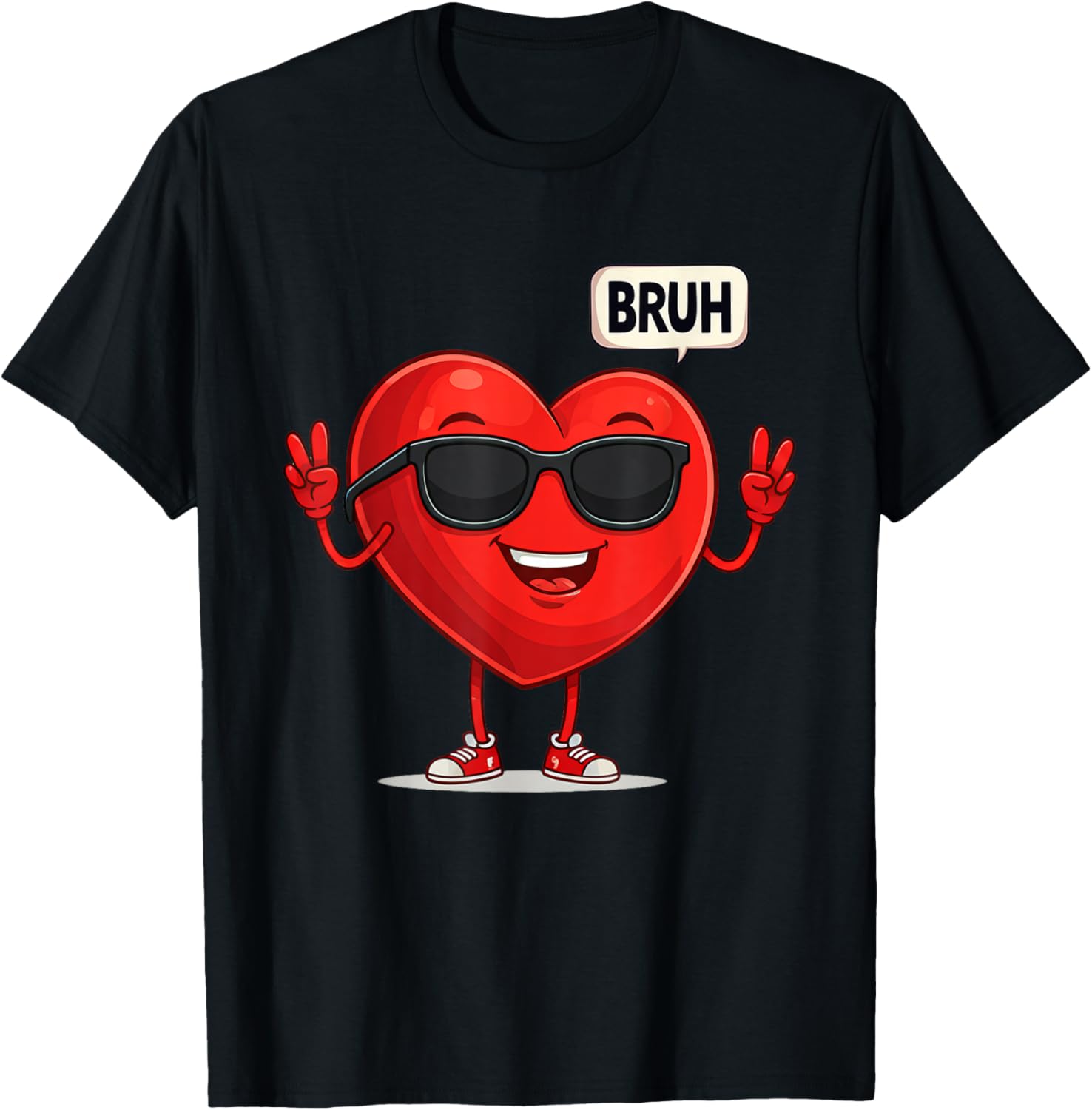 BRUH Valentine's Day Heart Humor Meme Graphic T-Shirt for Men and Women - 23