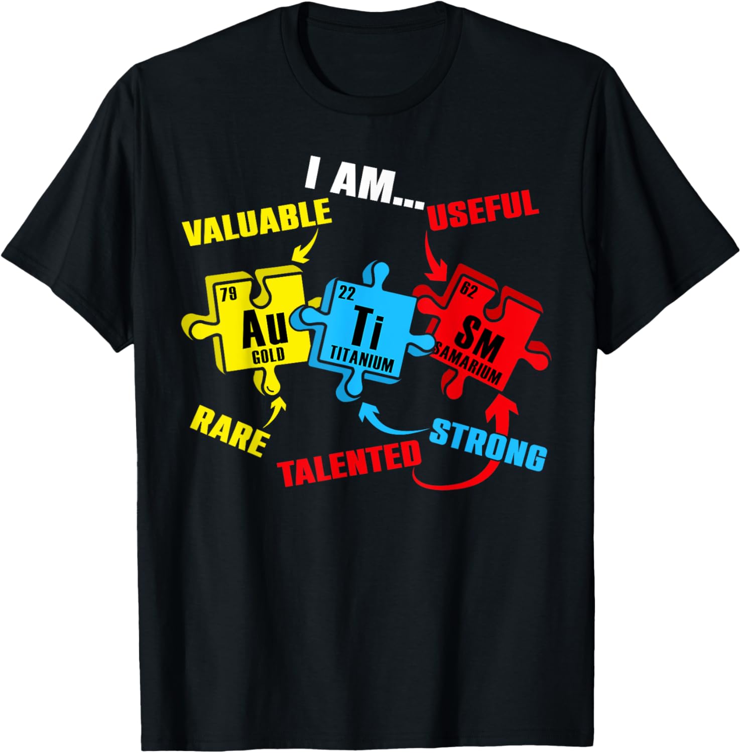 Chemistry Elements Periodic Table Puzzle T-Shirt for Autism Awareness - 2