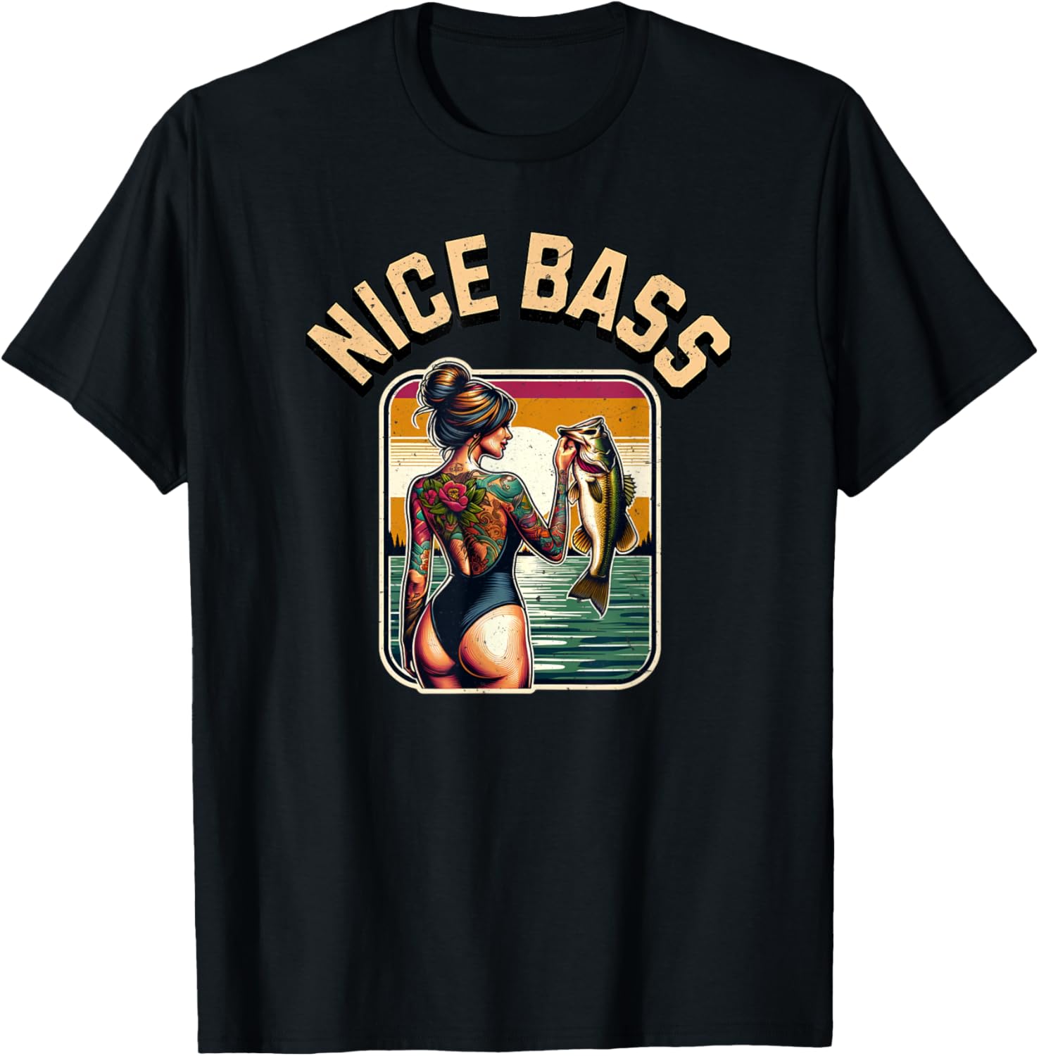 Cute Bass Fishing Woman in Bikini T-Shirt for Outdoor Enthusiasts - 3