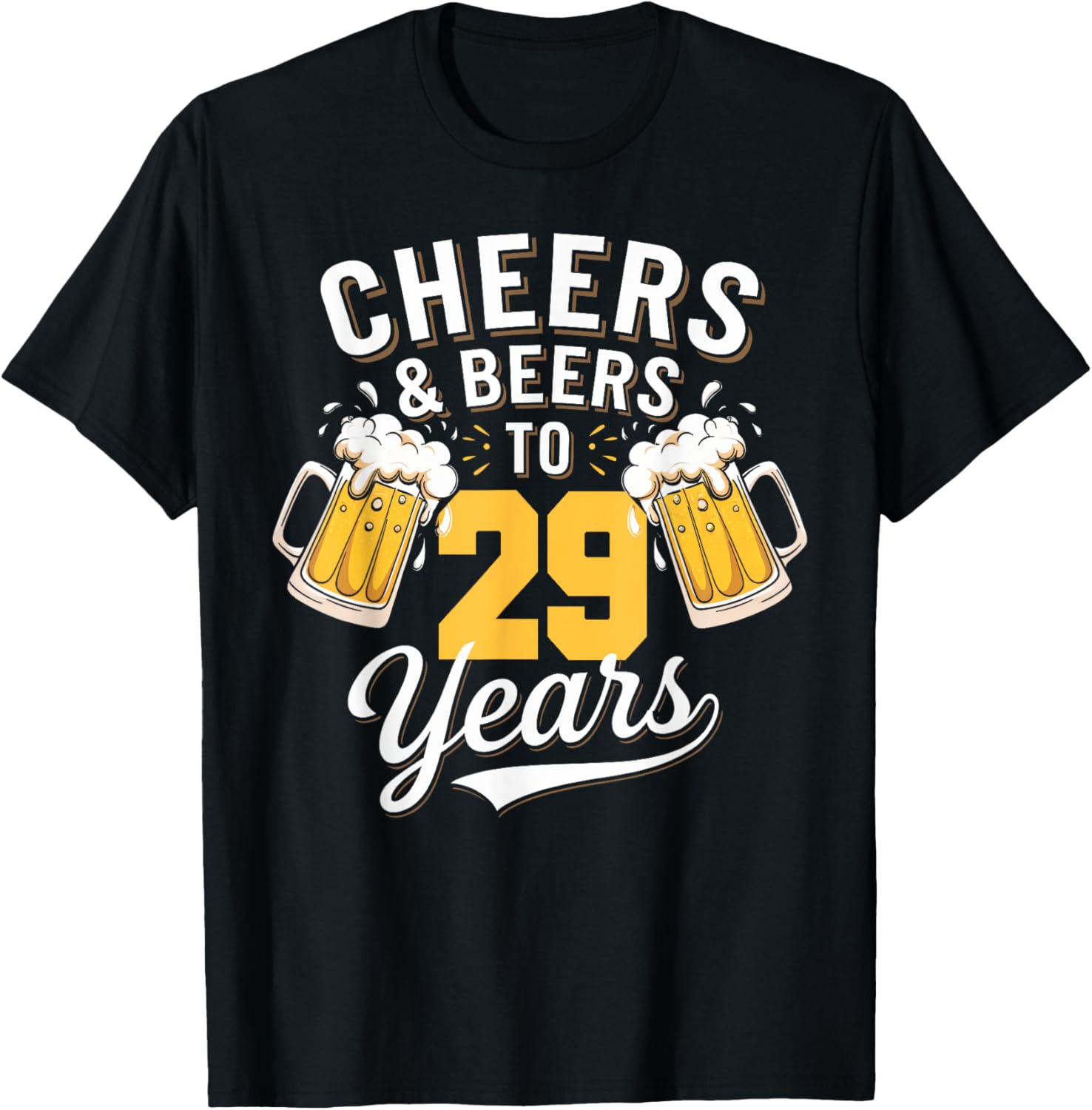 Celebrate 29 with Cheer and Beer 29th Birthday Party T-Shirt - 1