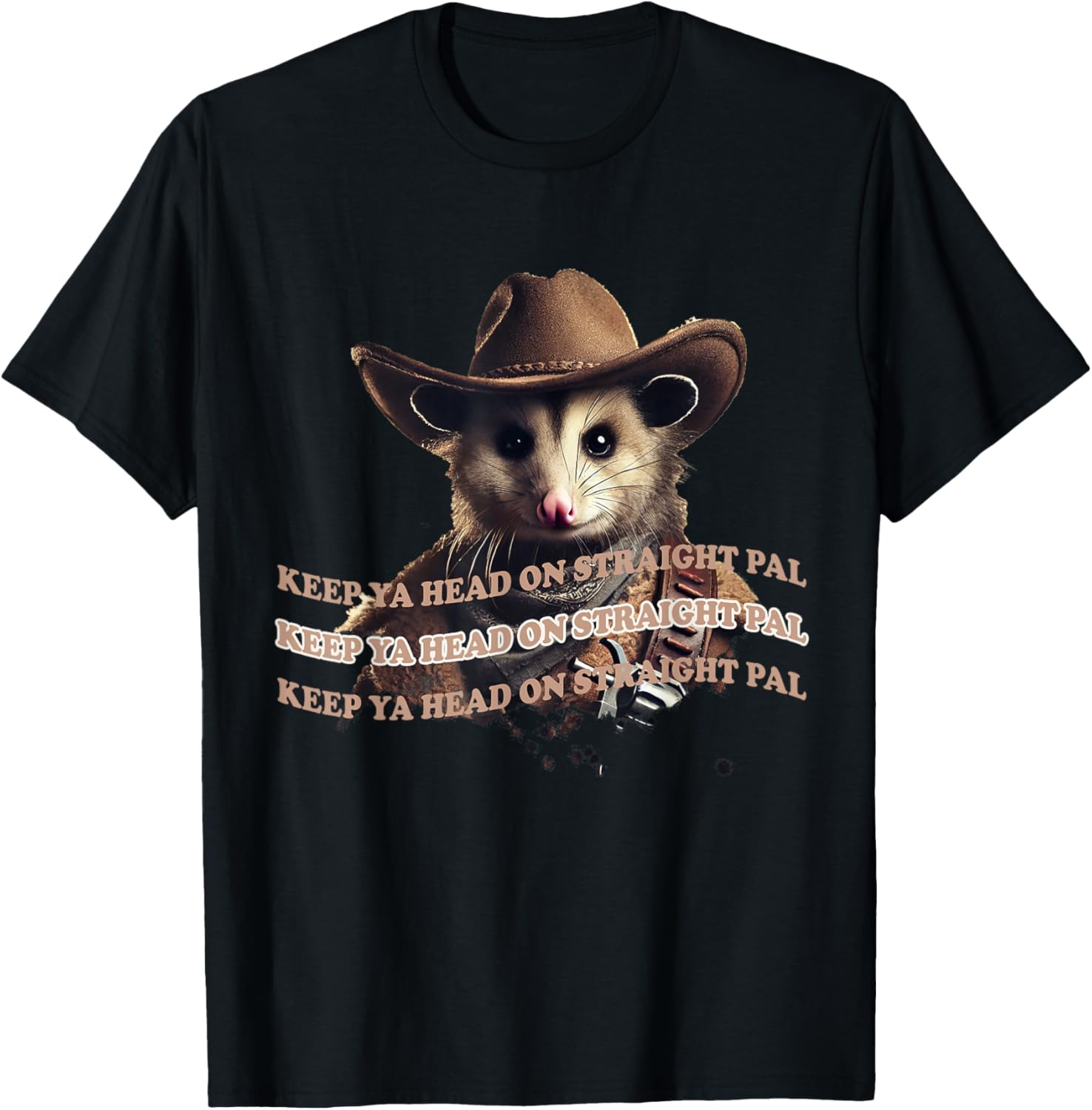 Cowboy Possum Howdy Yee-Haw T-Shirt for Western Animal Lovers - 1