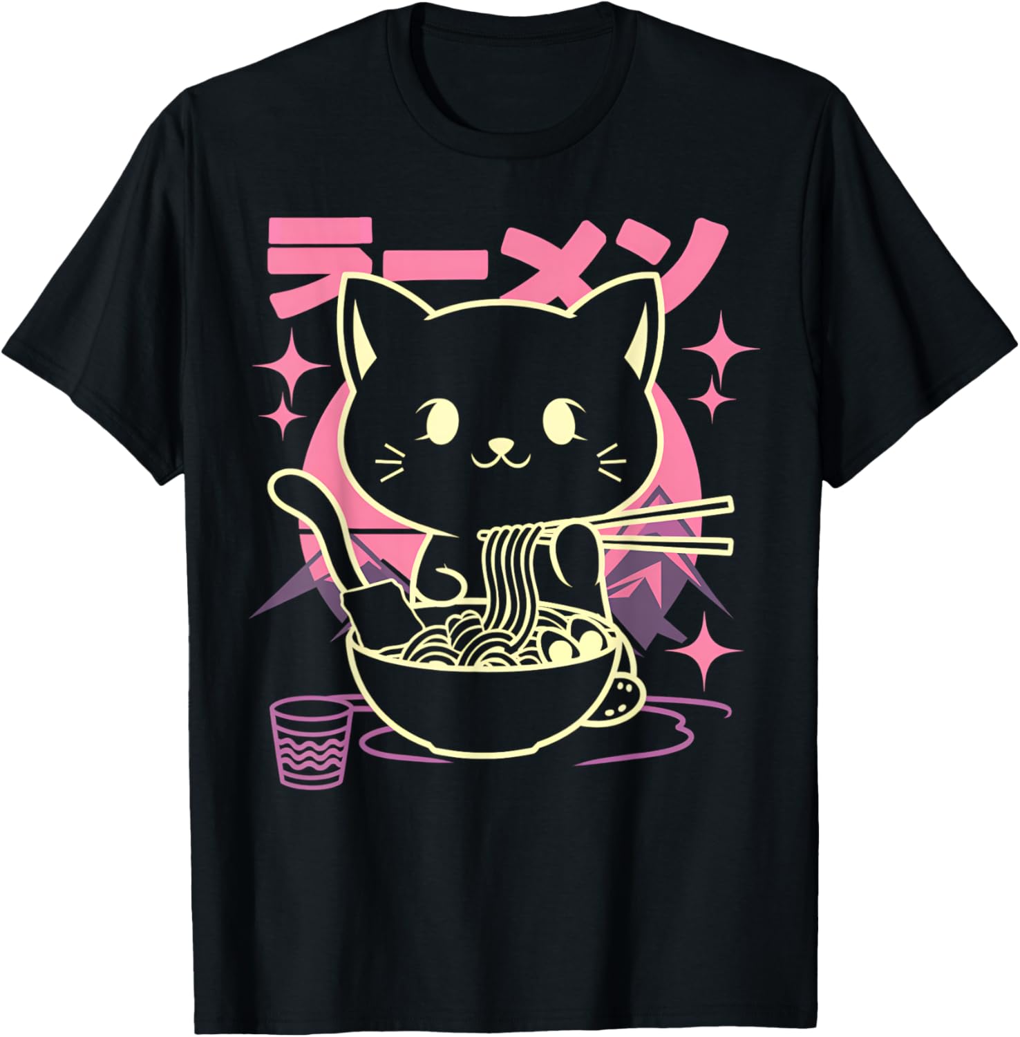 Cute Cat Ramen Kawaii Anime T-Shirt Gift for Men, Women, and Kids - 7
