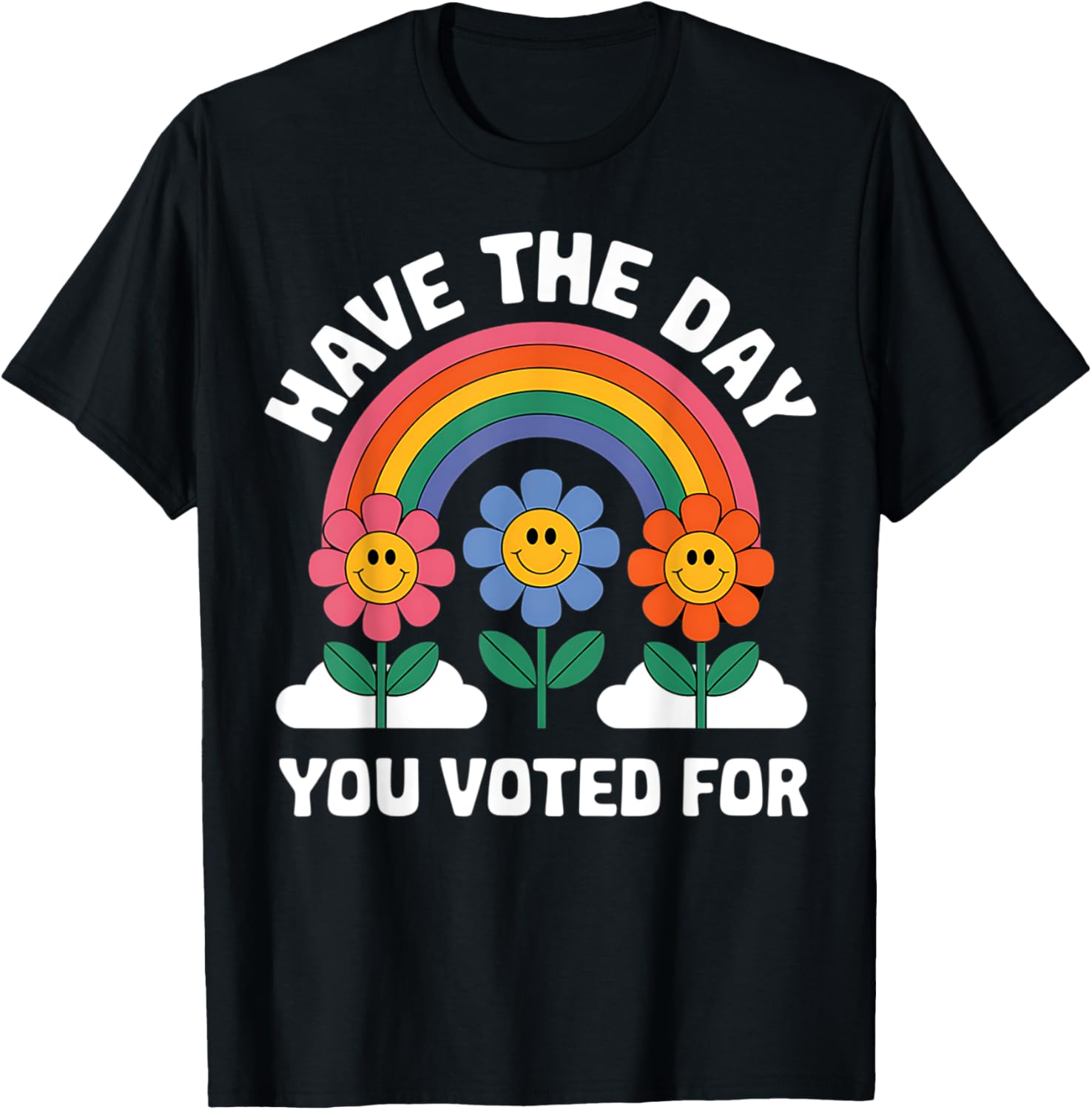 Funny Groovy Rainbow Flower T-Shirt for Your Voting Day Celebration - 18