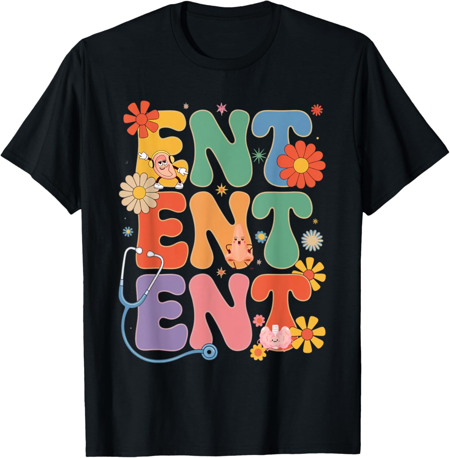 Groovy ENT Otolaryngologist T-Shirt for Doctors and Medical Professionals - 1
