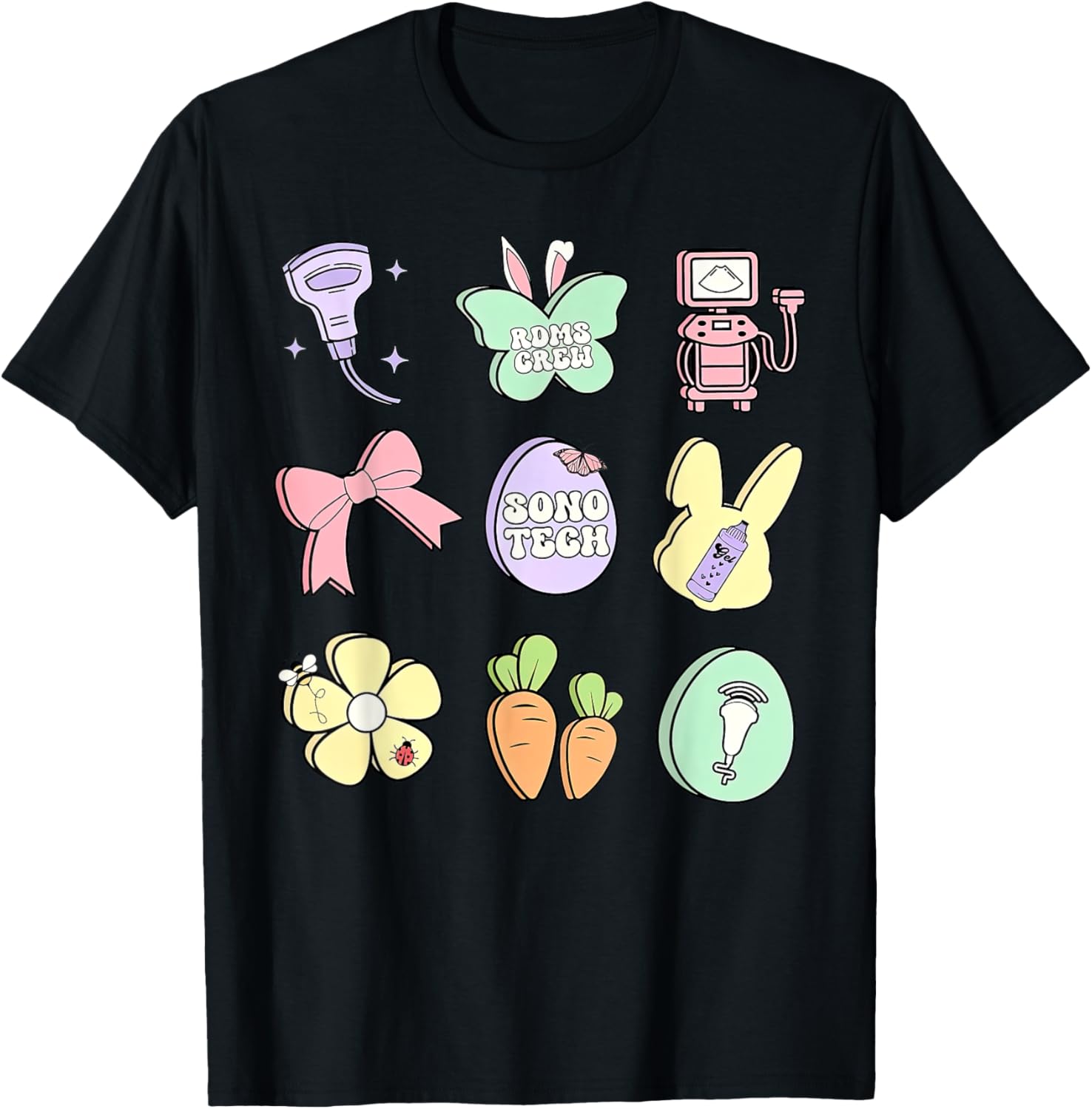 Coquette Bow Sono Tech Sonographer Easter T-Shirt for Ultrasound Lovers - 16