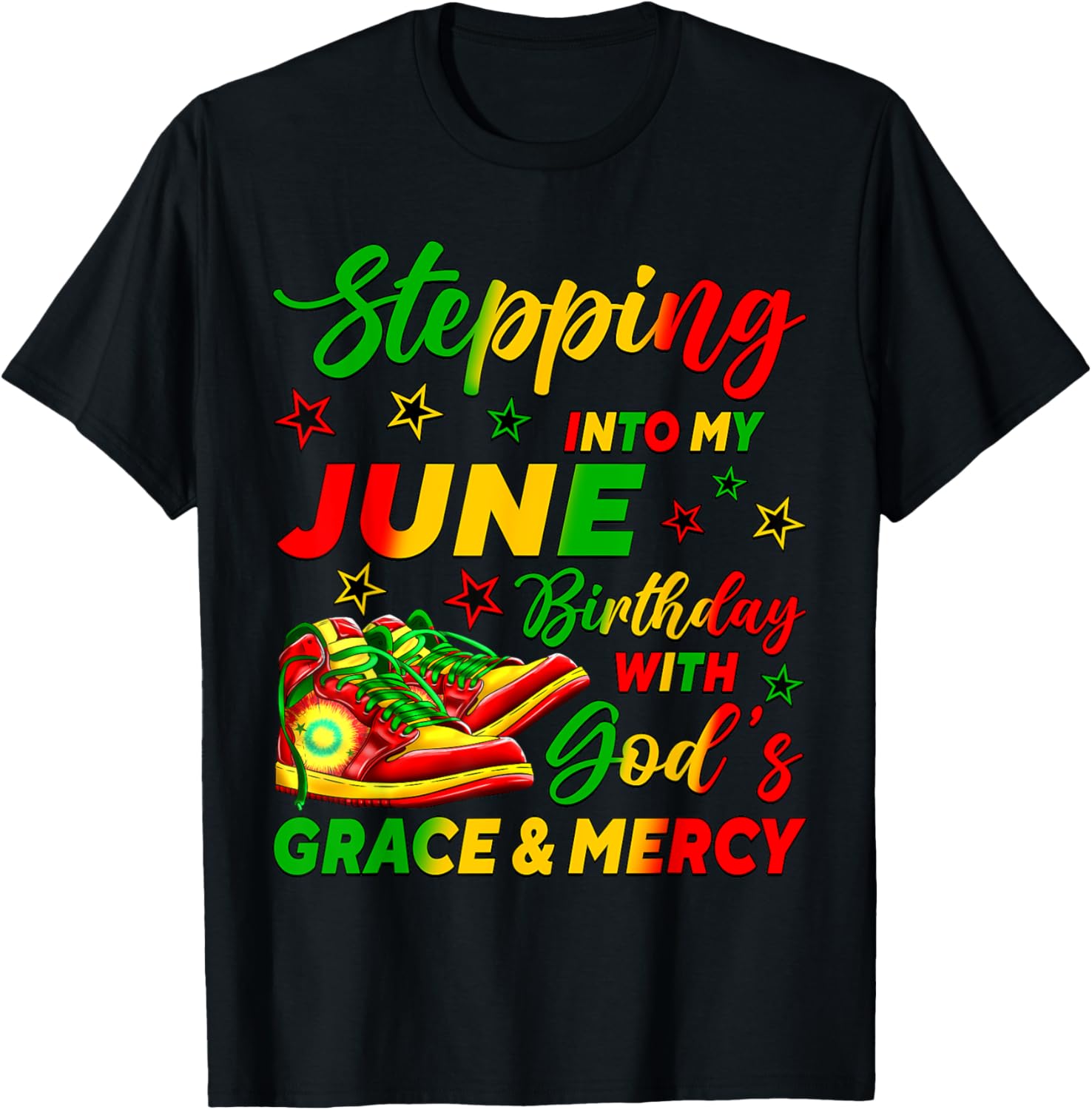 Celebrate My June Birthday with Stylish African American Shoes T-Shirt - 3