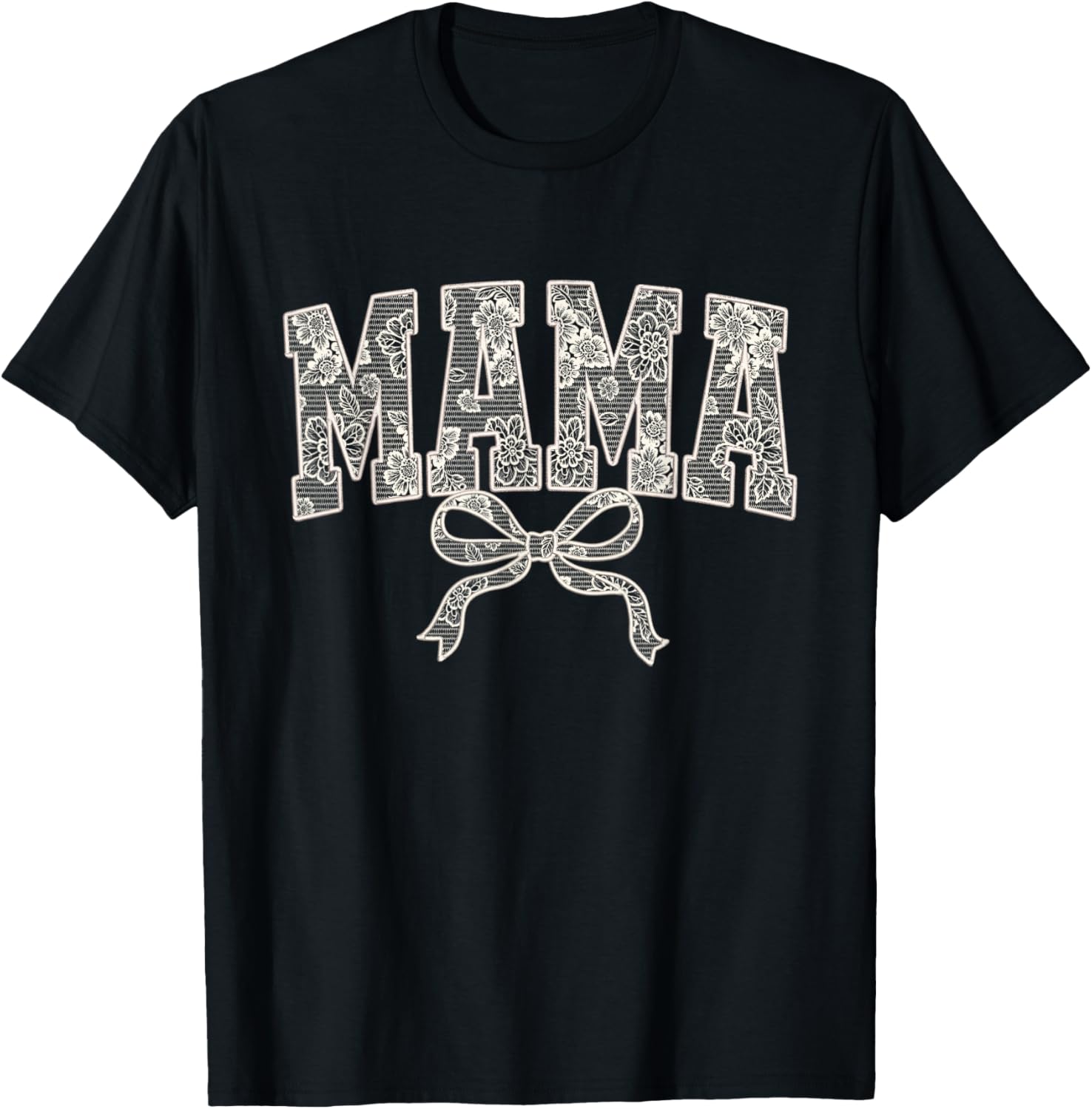 Cute Mama Lace Print Embroidery T-Shirt for Moms 2025 Fashion Women - 8