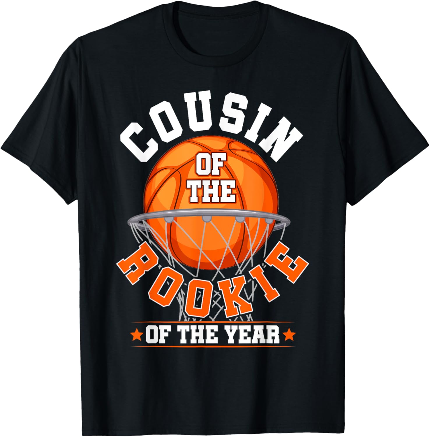 Cousin of Rookie 1st Birthday Basketball Family Matching T-Shirt - 3